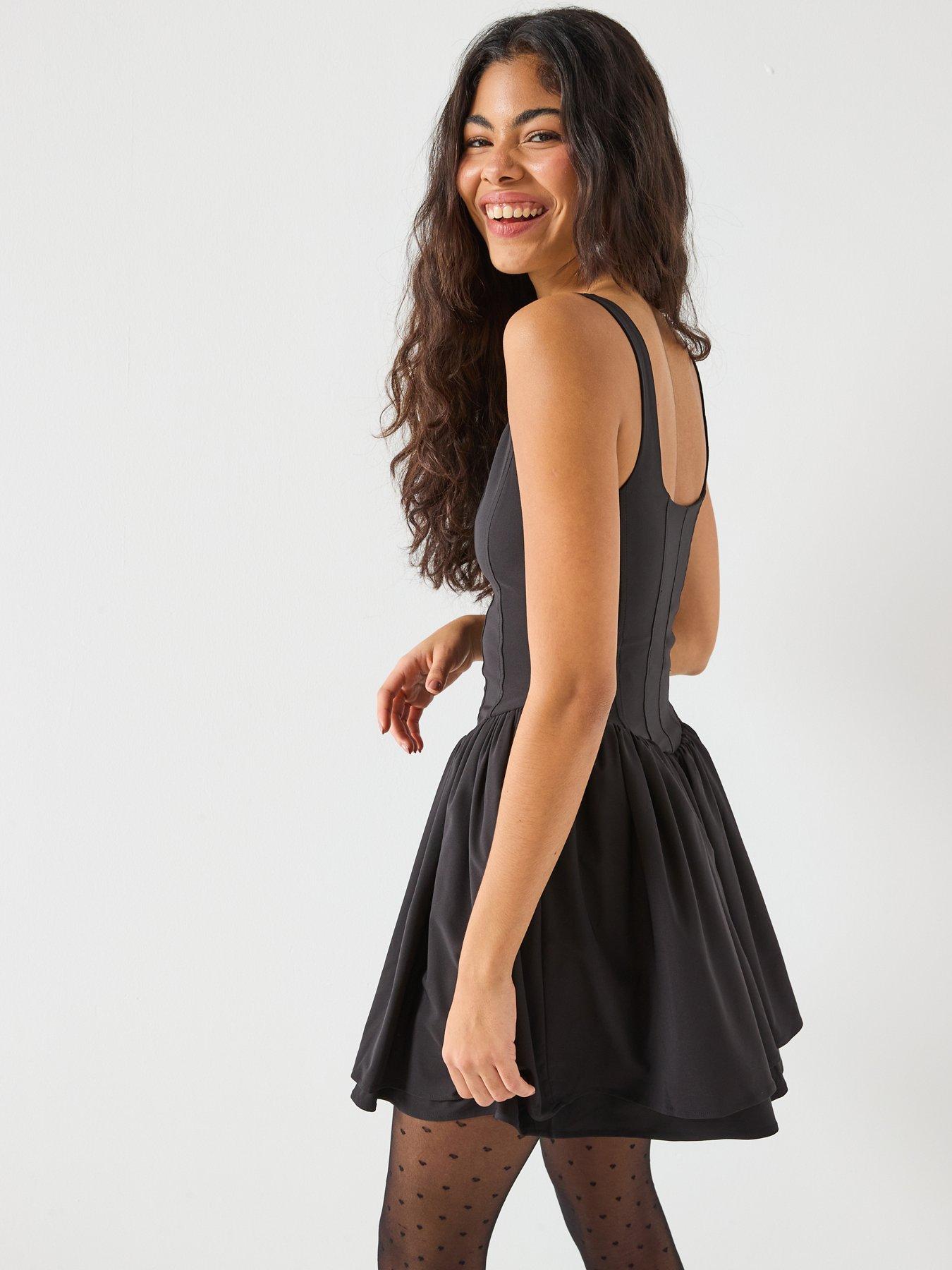  image of only-sleeveless-corset-dress-black