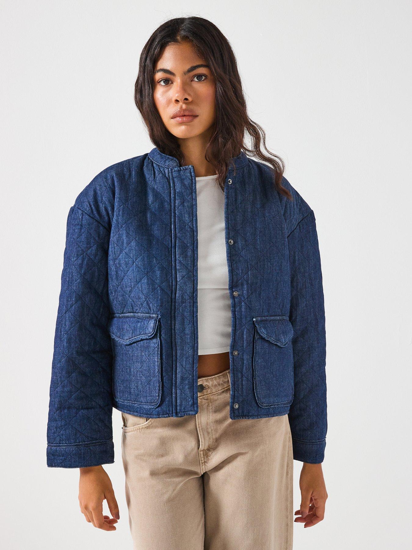 undefined Hallie Quilted Denim Jacket -