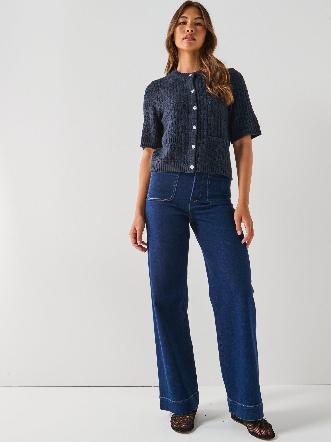 Image 3 of 6 of JDY Tikka Short Sleeve O-neck Cardigan - Navy