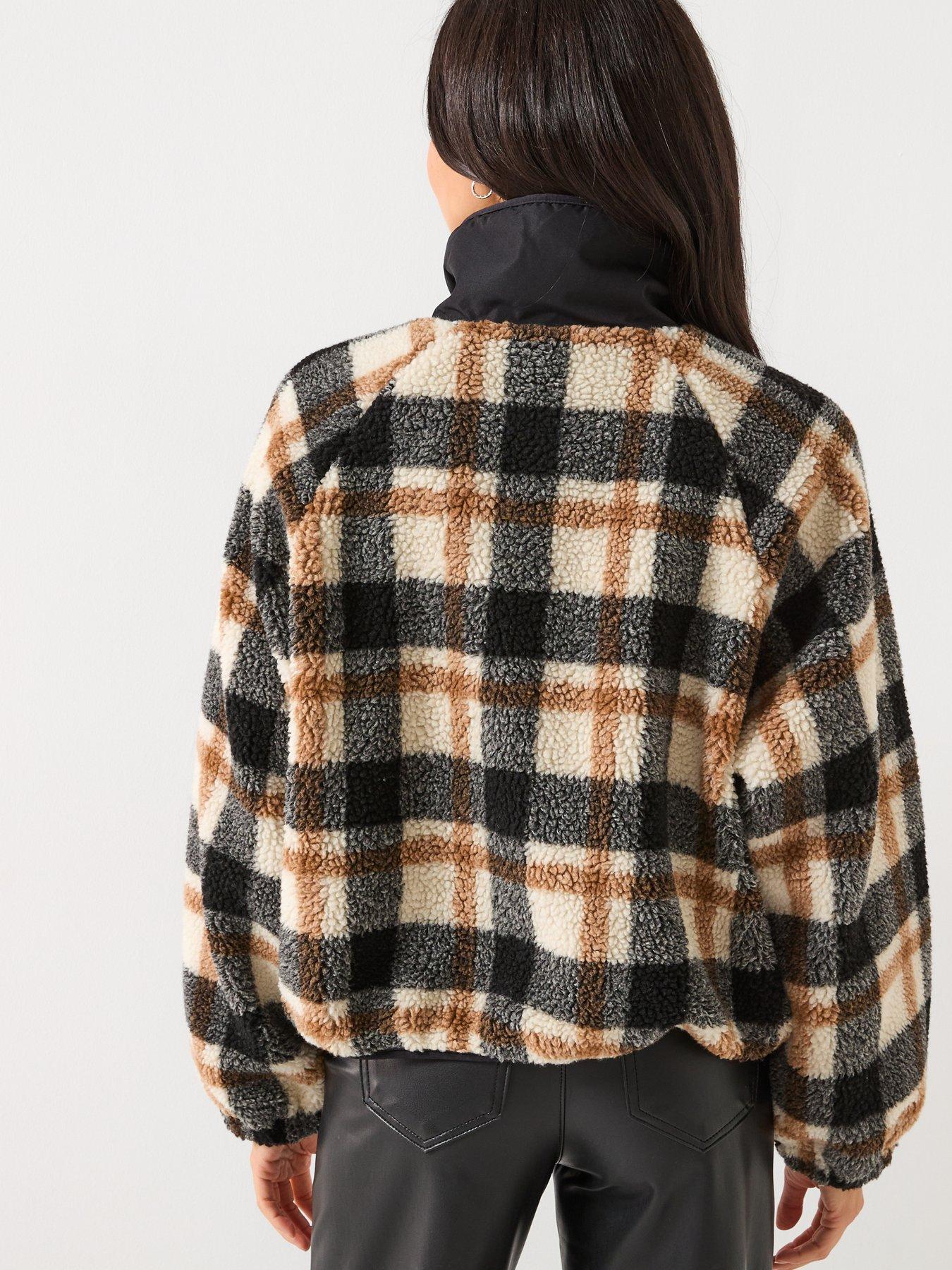 Image 2 of 5 of Only Button Down Check Teddy Jacket - Multi