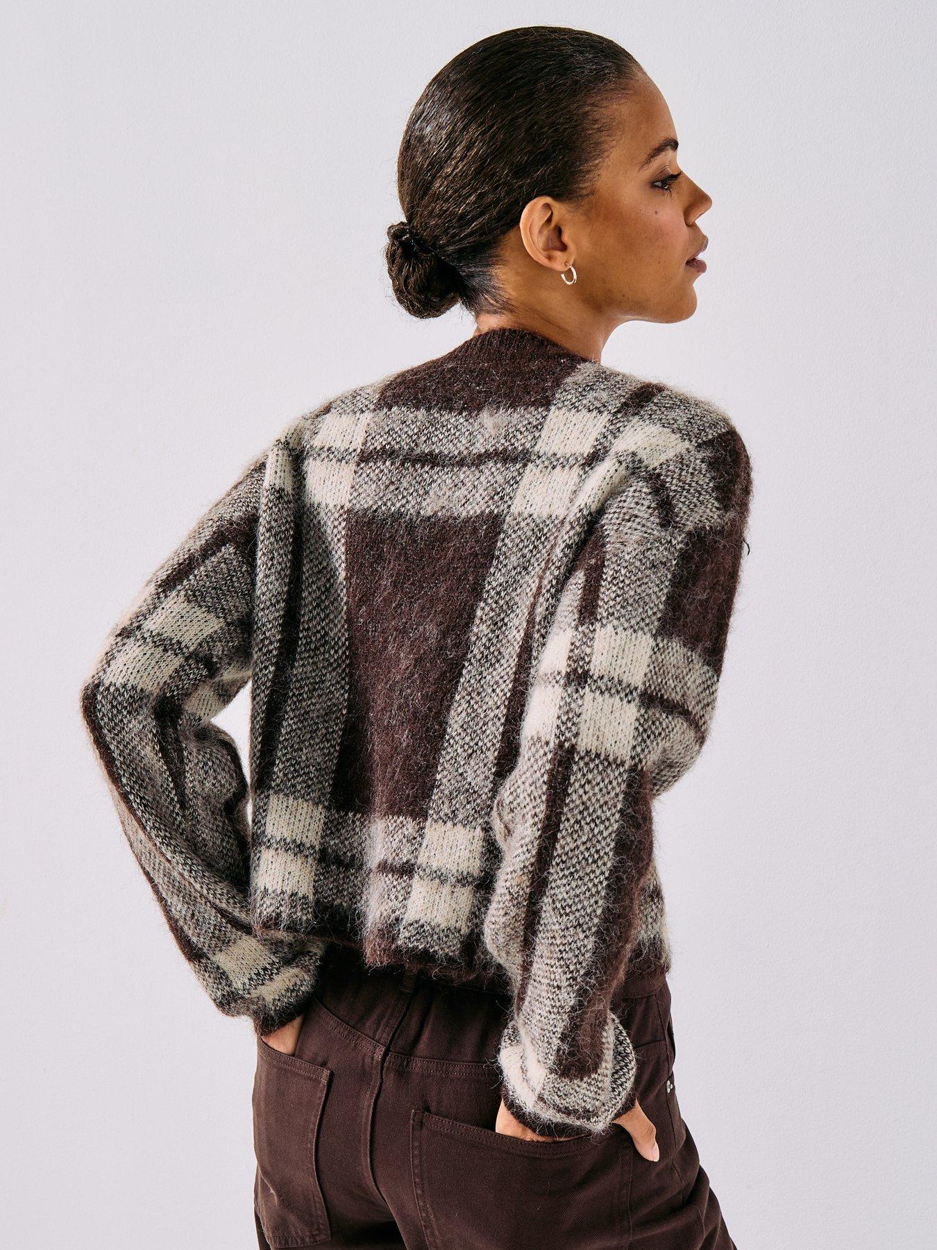  image of only-beverly-life-long-sleeve-button-knitted-cardigan-brown