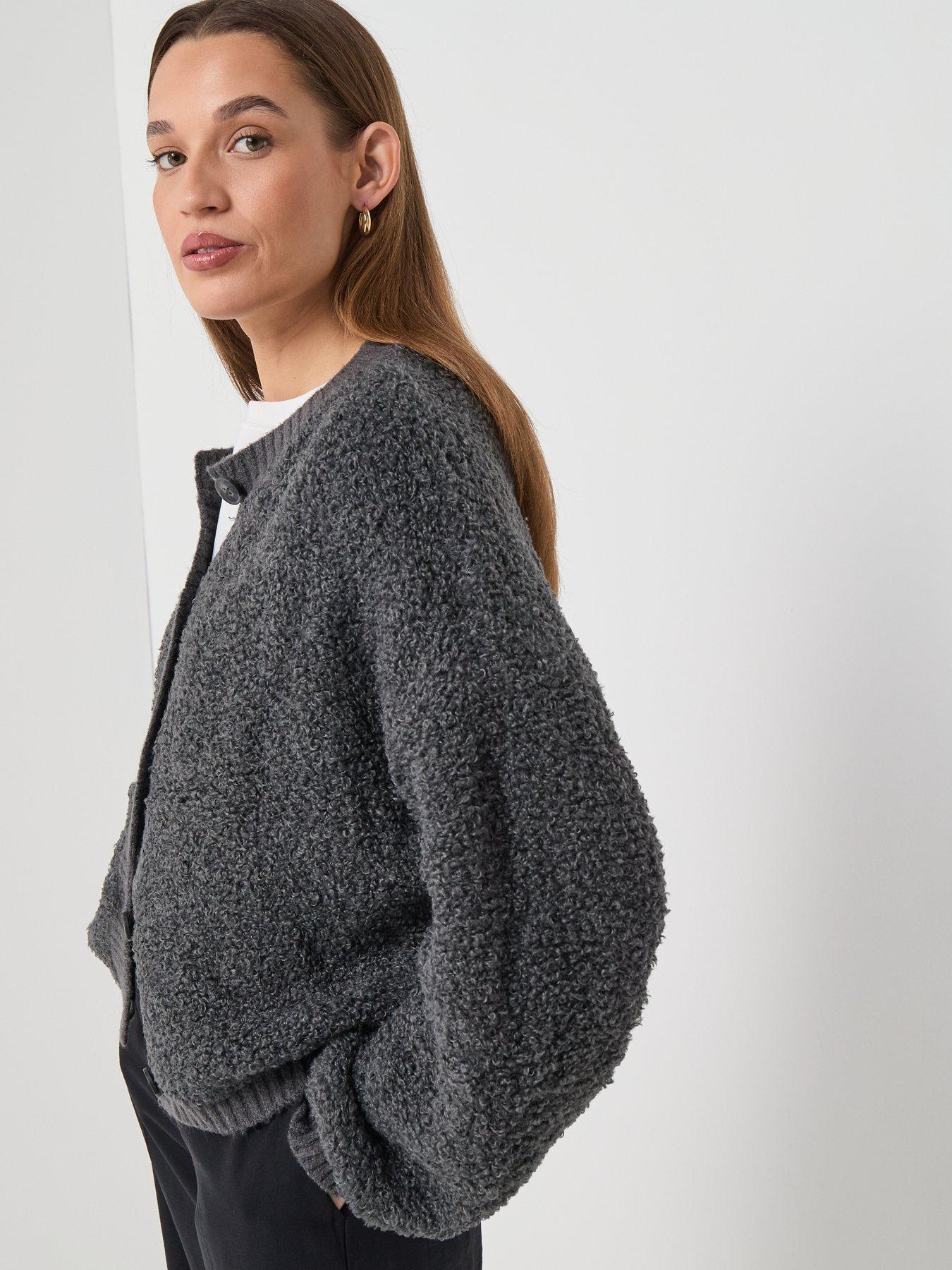  image of jdy-long-sleeve-teddy-cardigan-grey