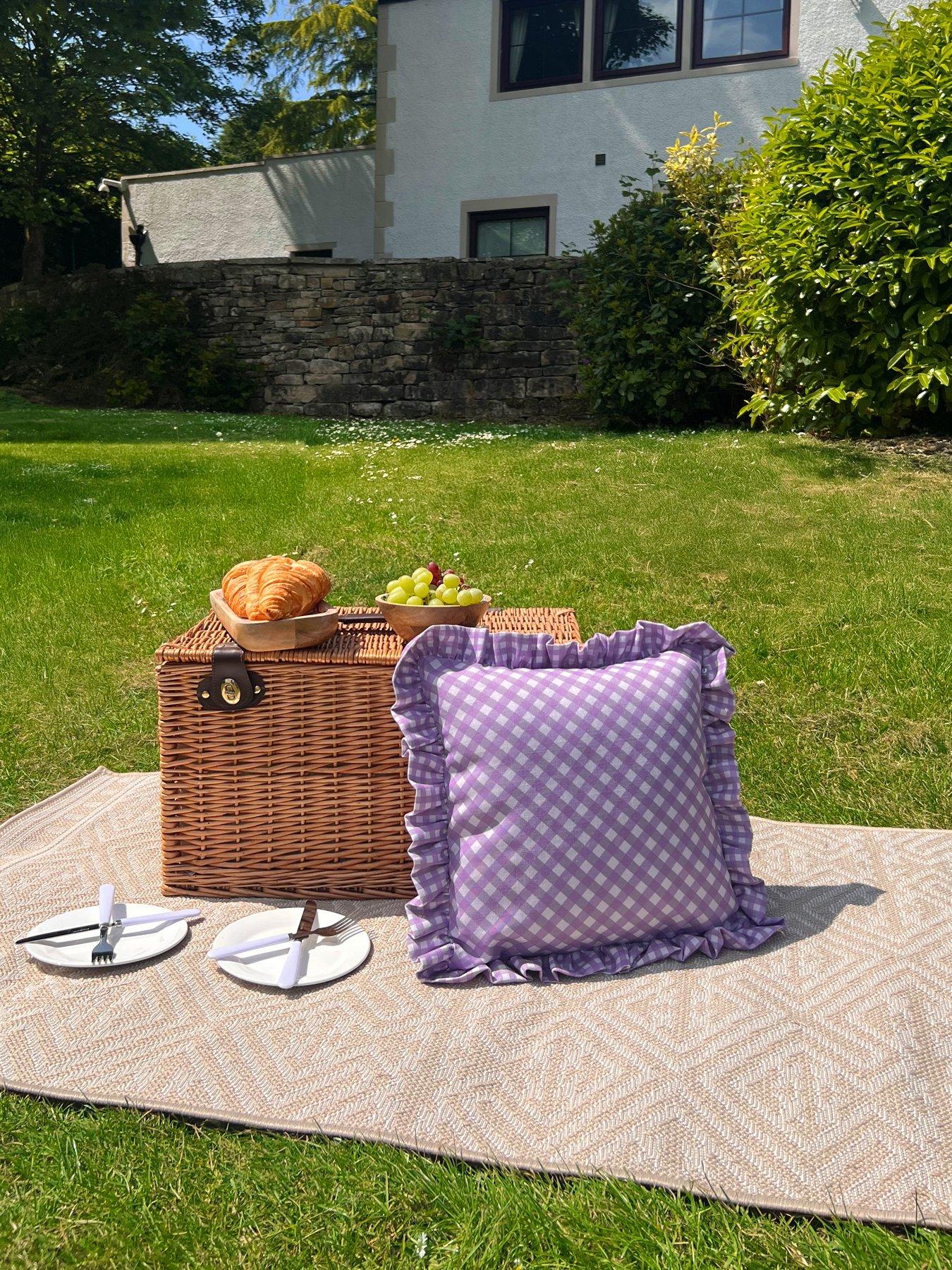 rucomfy Frilled Gingham Cushion