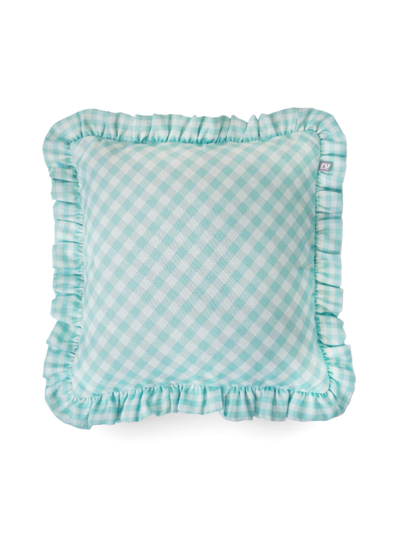 rucomfy Frilled Gingham Cushion