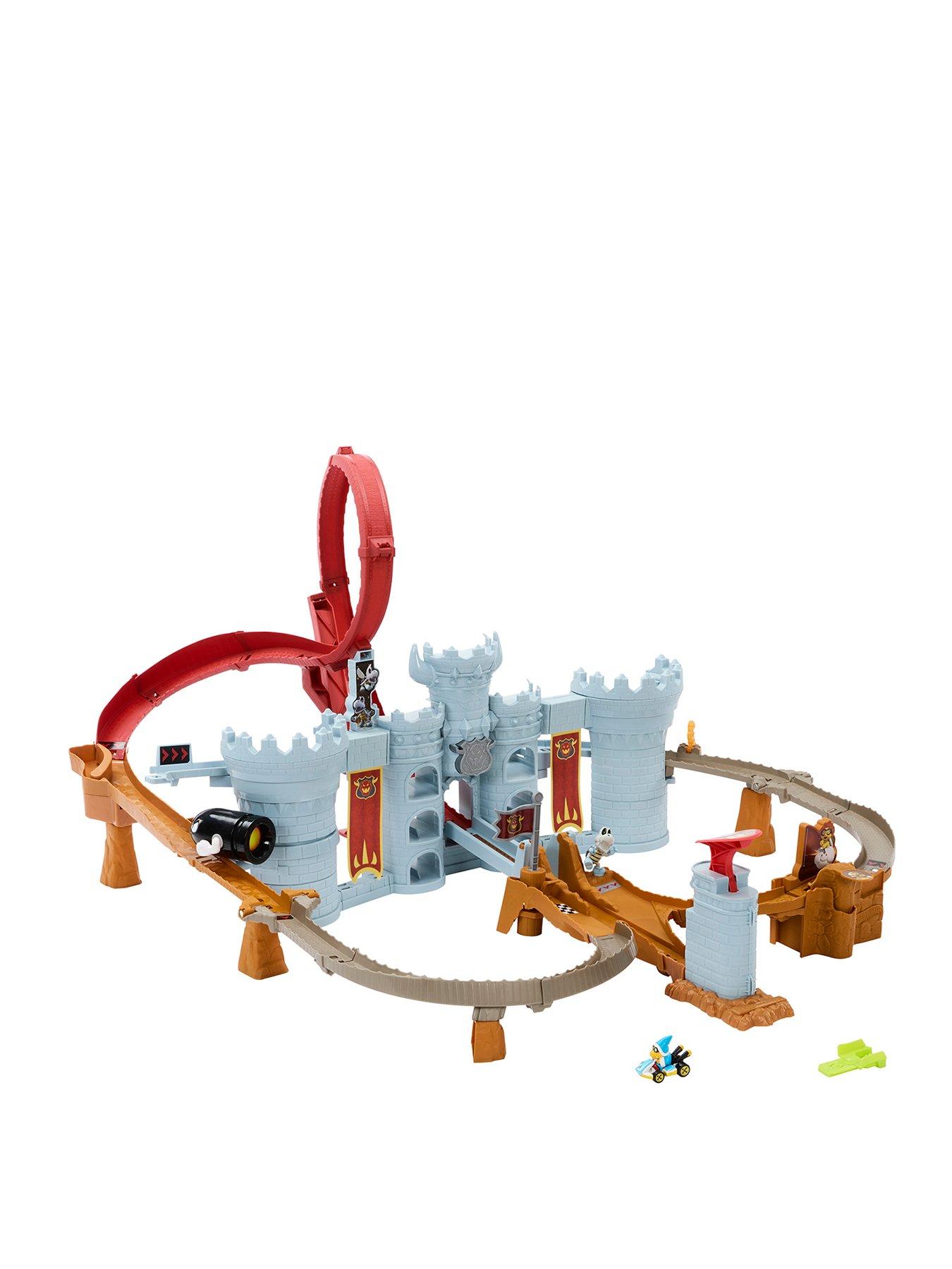 Hot Wheels Mario Kart Bowser's Castle Track Set with 1:64 Scale Die-Cast Kamek Toy Vehicle  &  Storage
