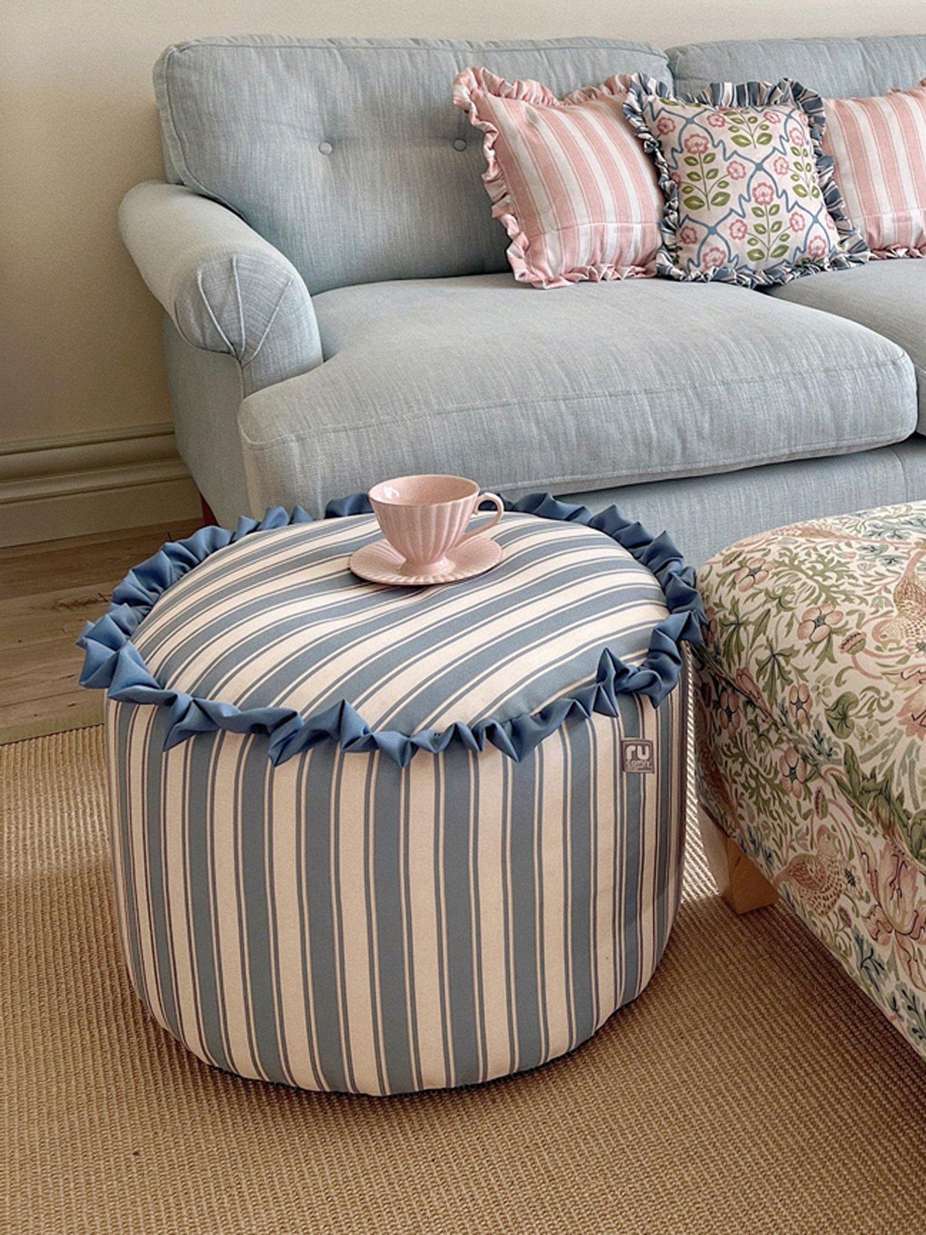 rucomfy Frilled Striped Pouffe Beanbag