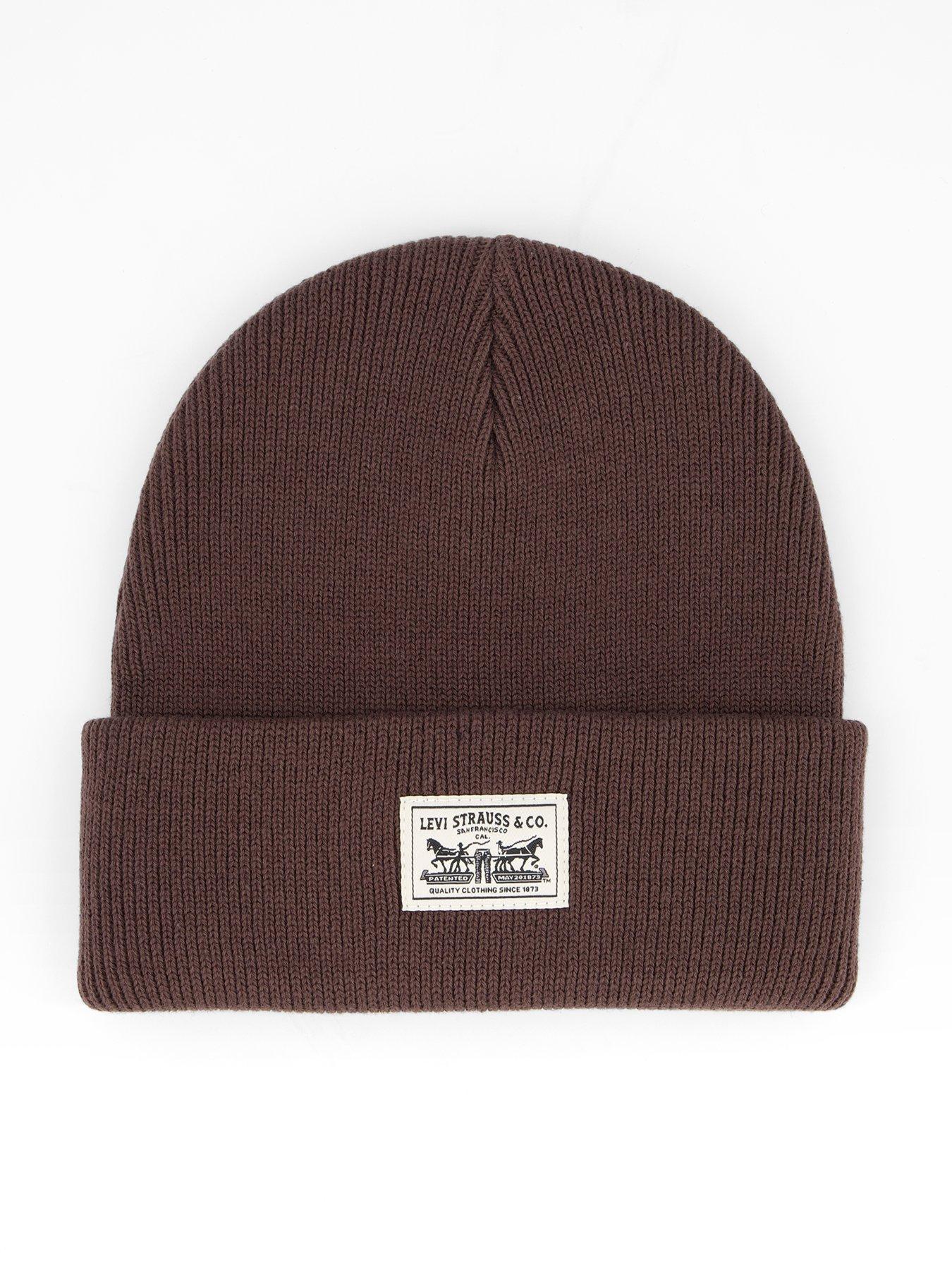 Levi's Backpatch Knitted Beanie Hat - Brown
