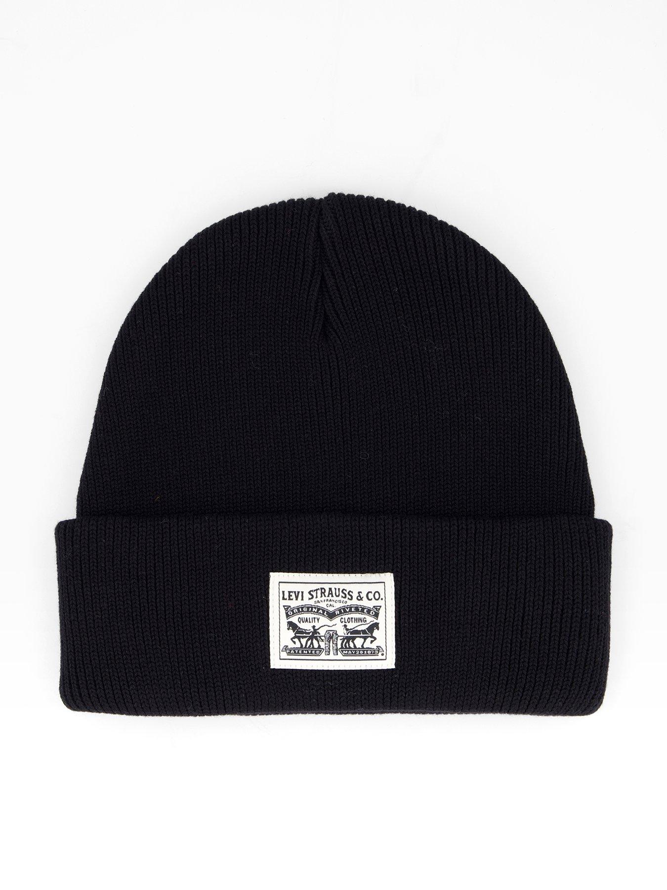 Image 1 of 4 of Levi's Backpatch Knitted Beanie - Black
