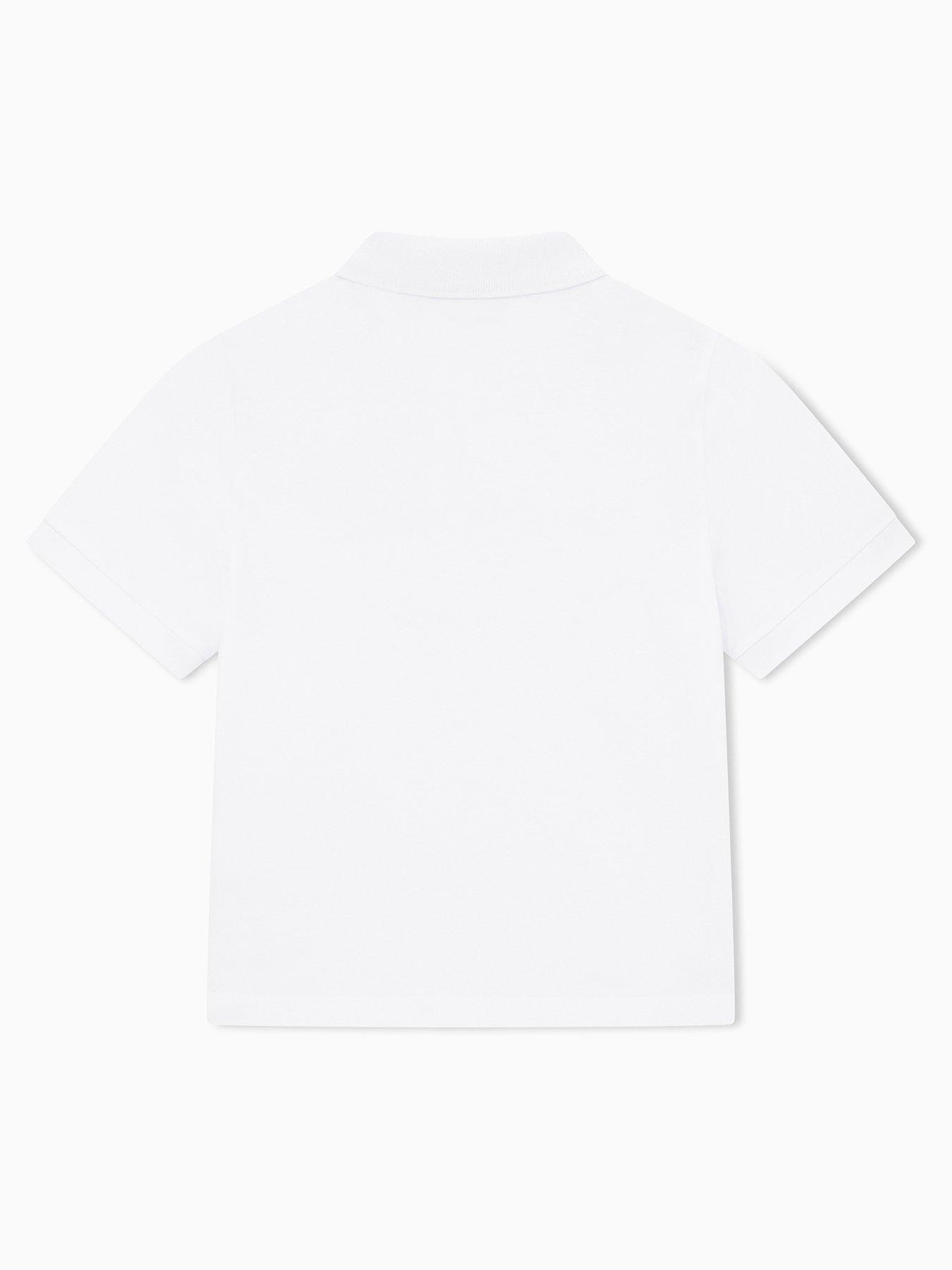Image 2 of 3 of EA7 Emporio Armani Boys Train Core Id Short Sleeve Polo Shirt - White