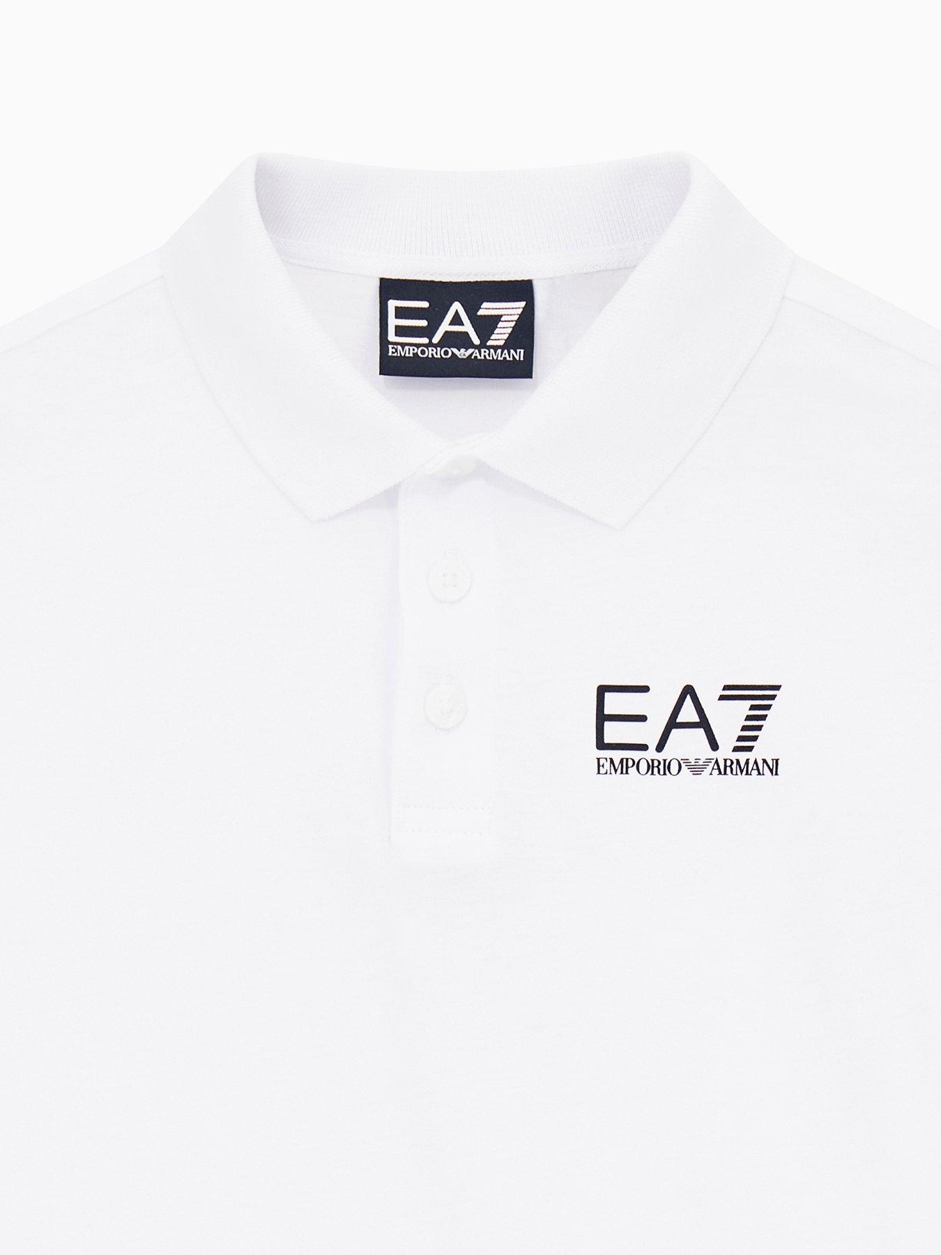 Image 3 of 3 of EA7 Emporio Armani Boys Train Core Id Short Sleeve Polo Shirt - White