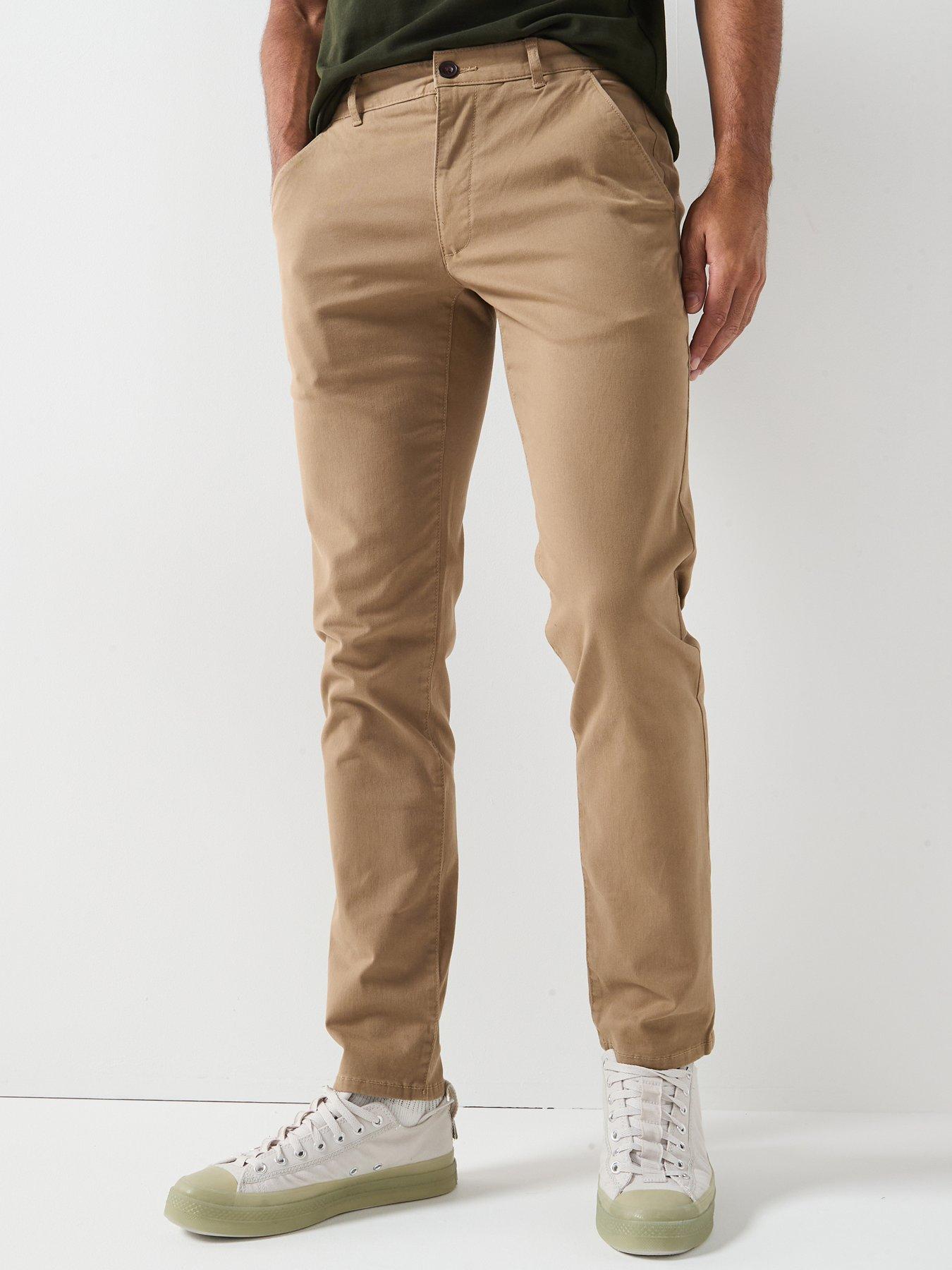  image of farah-elm-twill-slim-fit-chinos-beige