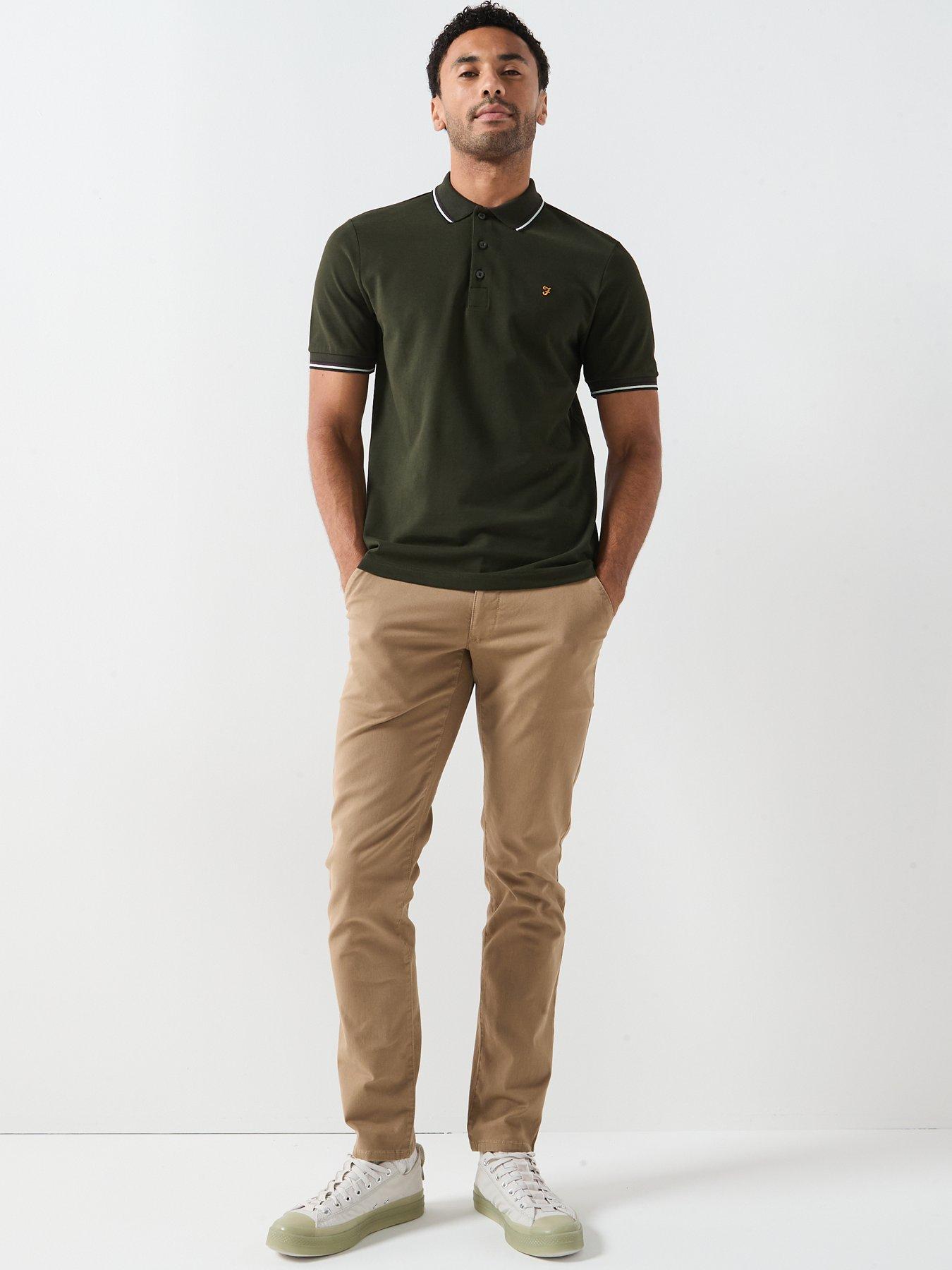  image of farah-elm-twill-slim-fit-chinos-beige