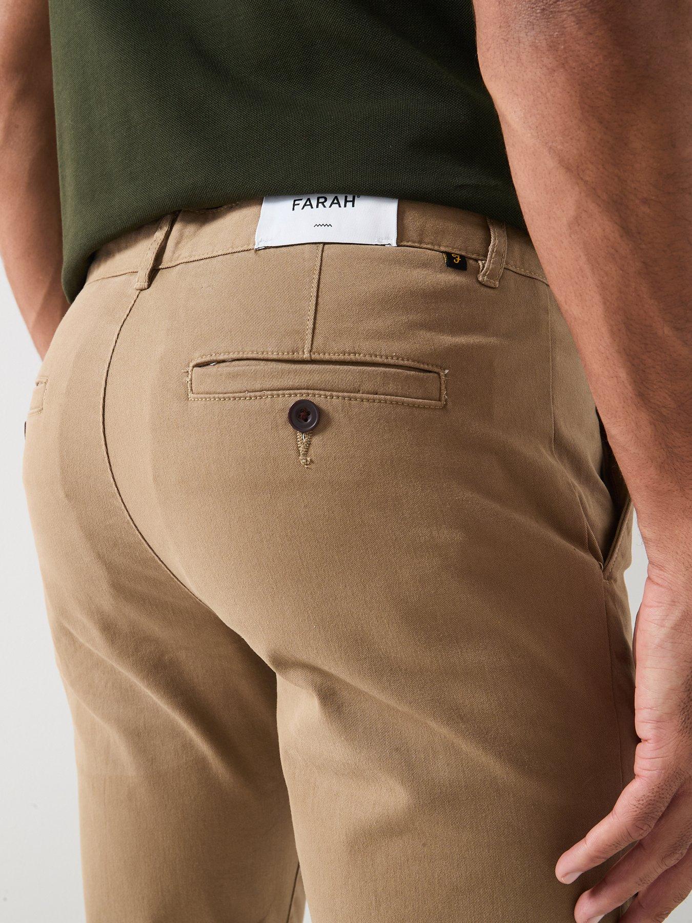  image of farah-elm-twill-slim-fit-chinos-beige