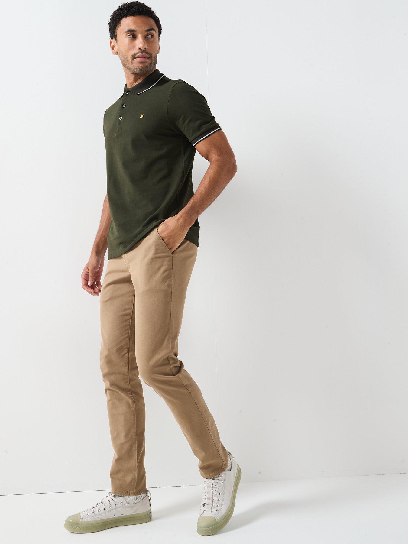  image of farah-elm-twill-slim-fit-chinos-beige