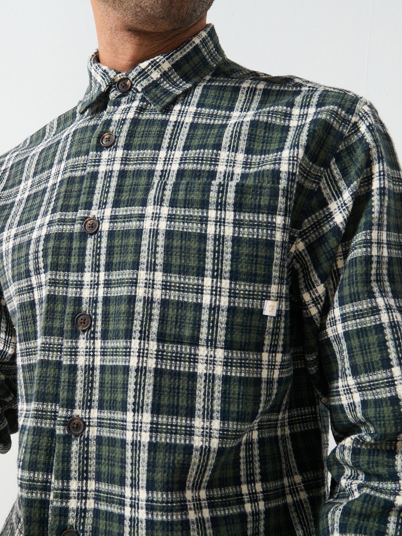 Image 4 of 6 of Farah F Tab Hardaker Checked Overshirt - Brown