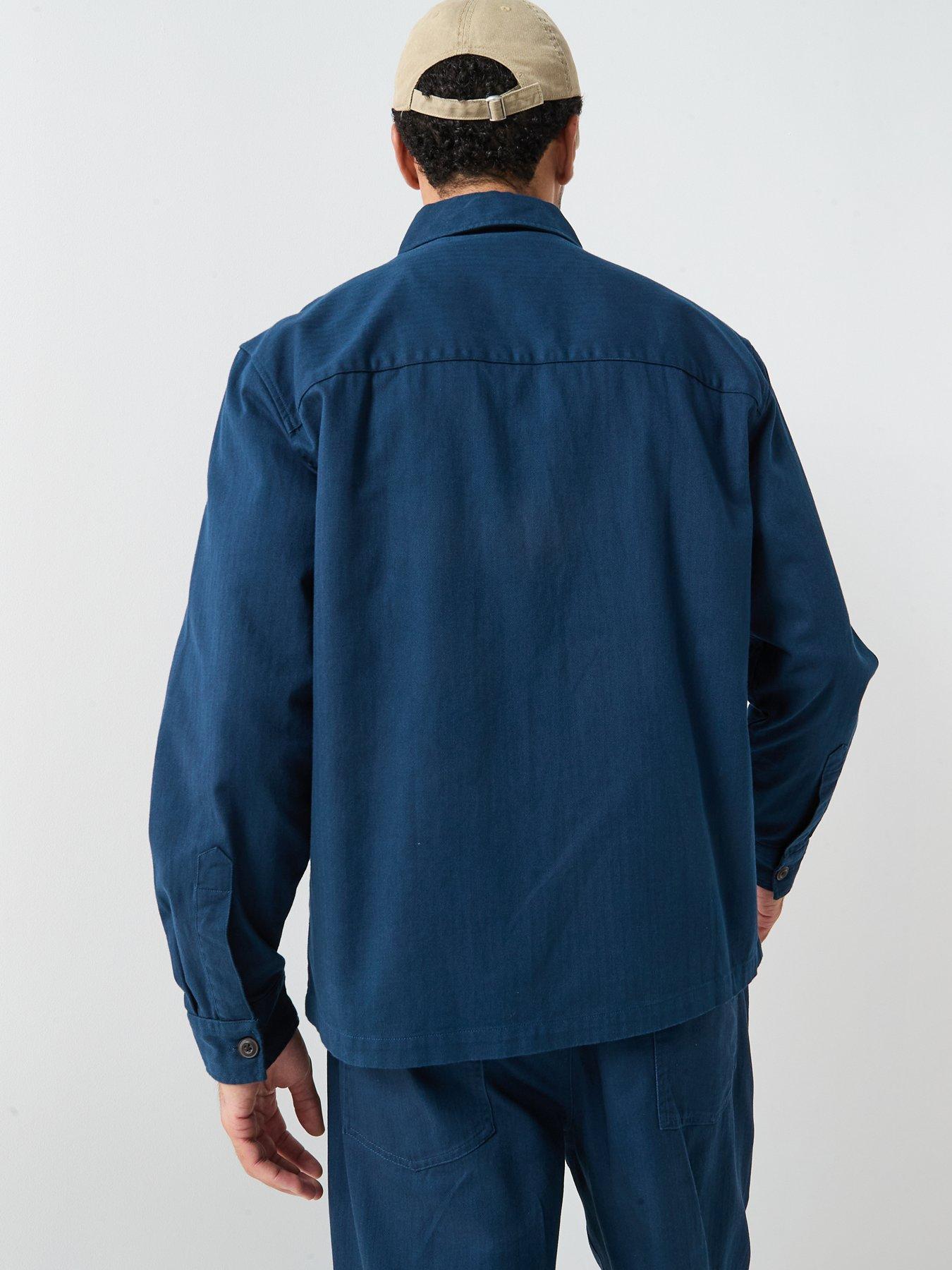 Image 2 of 6 of Farah F Tab Marshall Boxy Fit Overshirt - Navy
