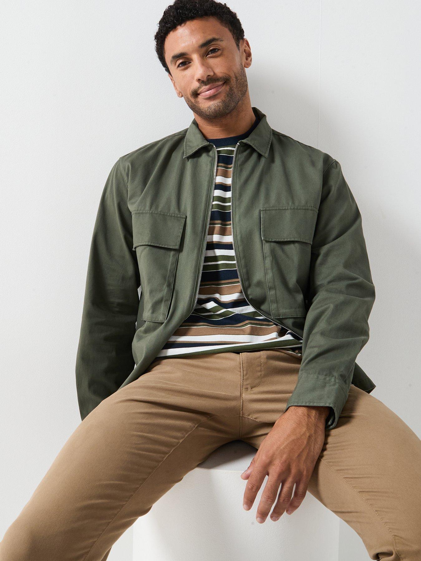 Image 5 of 6 of Farah F Tab Murphy Boxy Fit Zipped Shacket - Brown