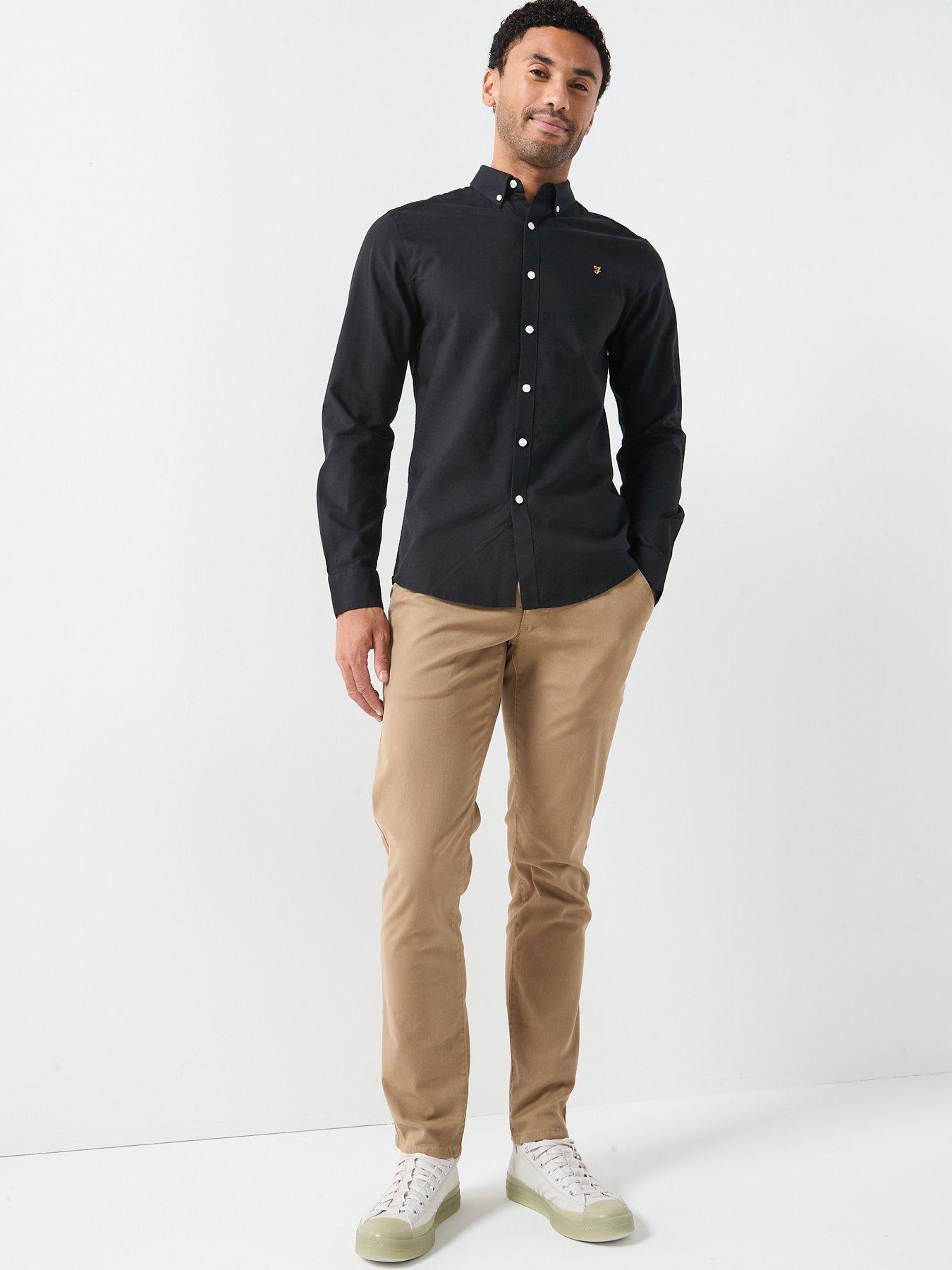 Image 3 of 5 of Farah Brewer Oxford Slim Fit Shirt - Black