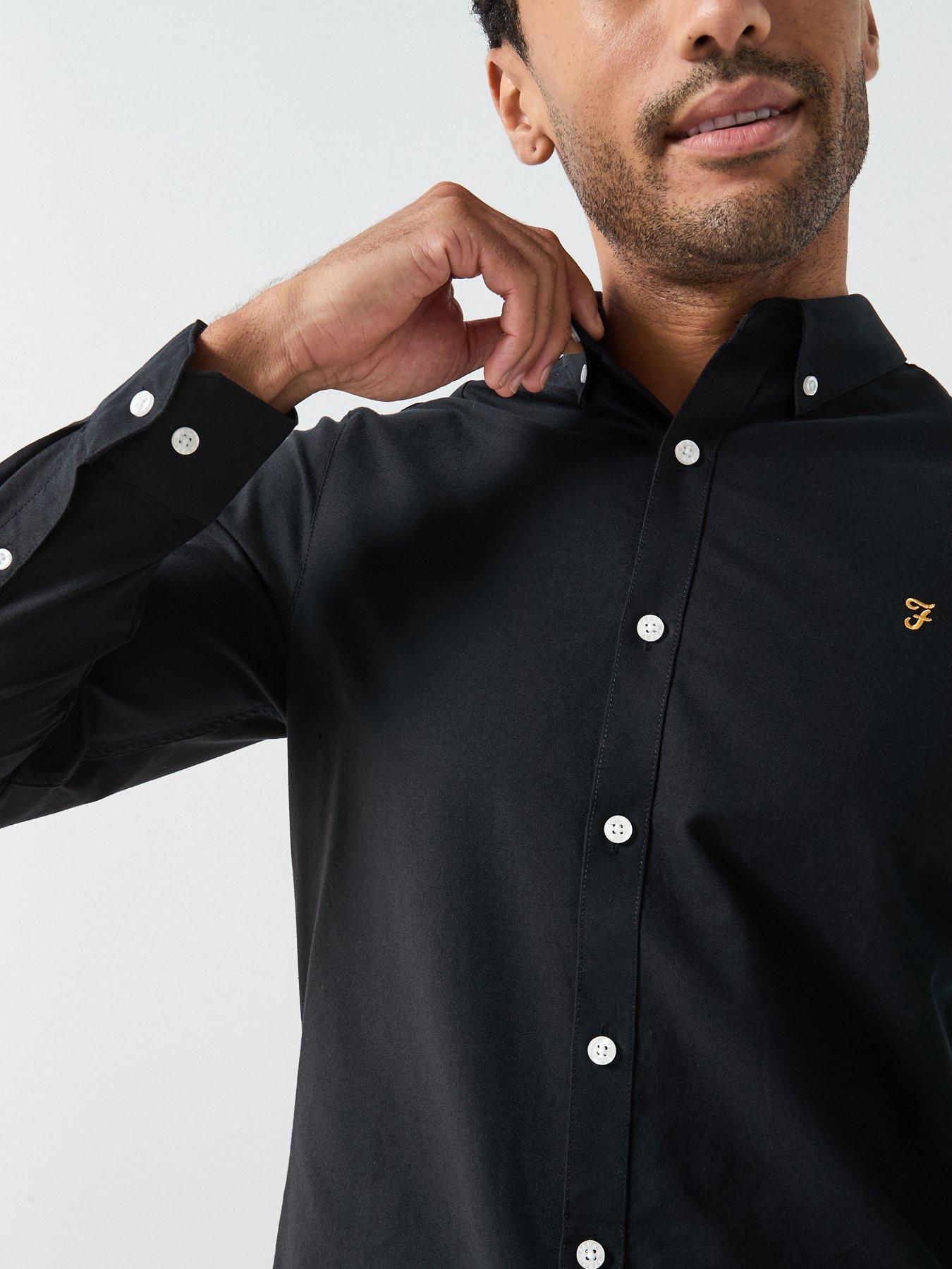 Image 5 of 5 of Farah Brewer Oxford Slim Fit Shirt - Black