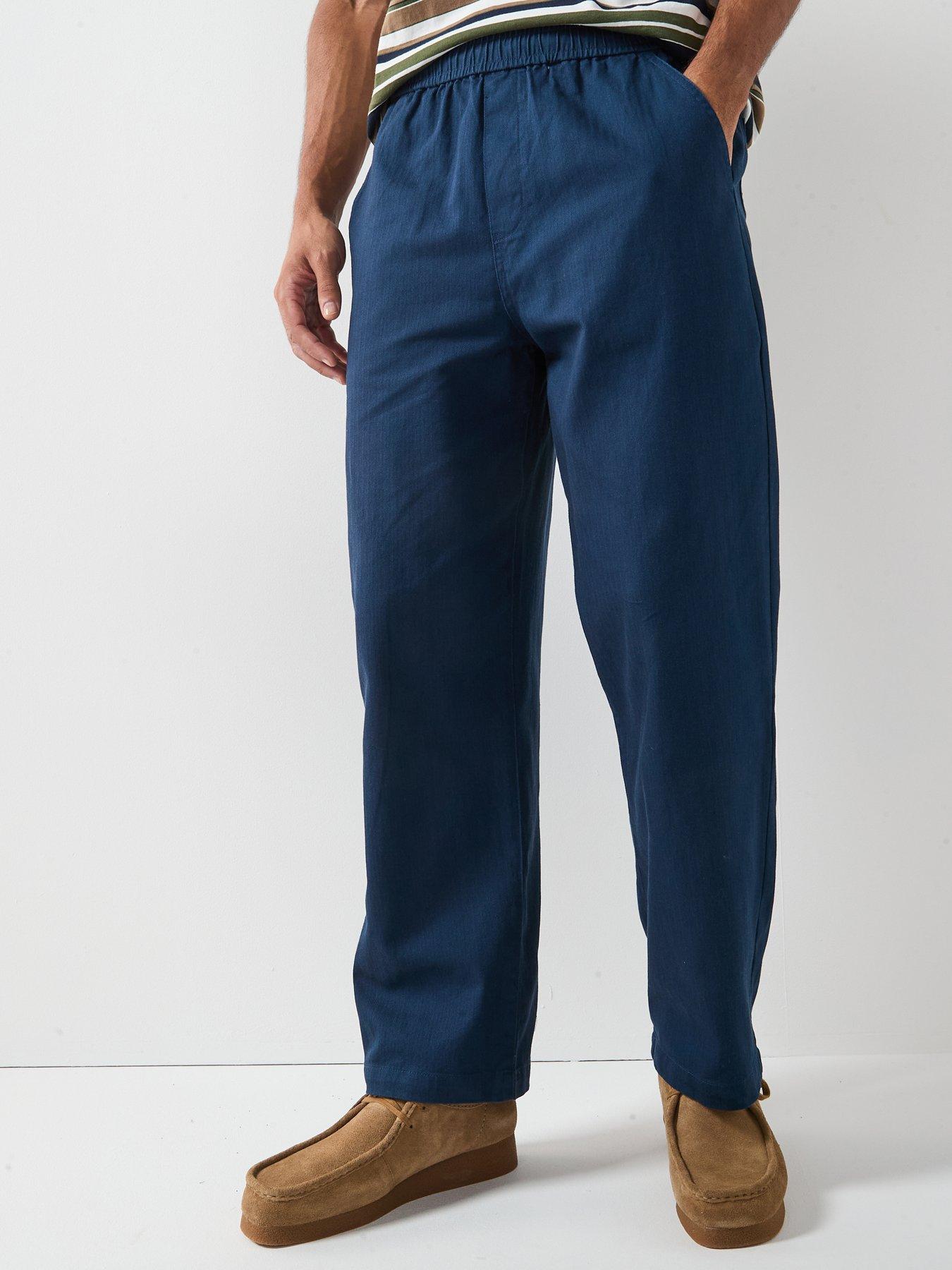 Farah F Tab Greenport Drawstring Relaxed Fit Trousers - Navy