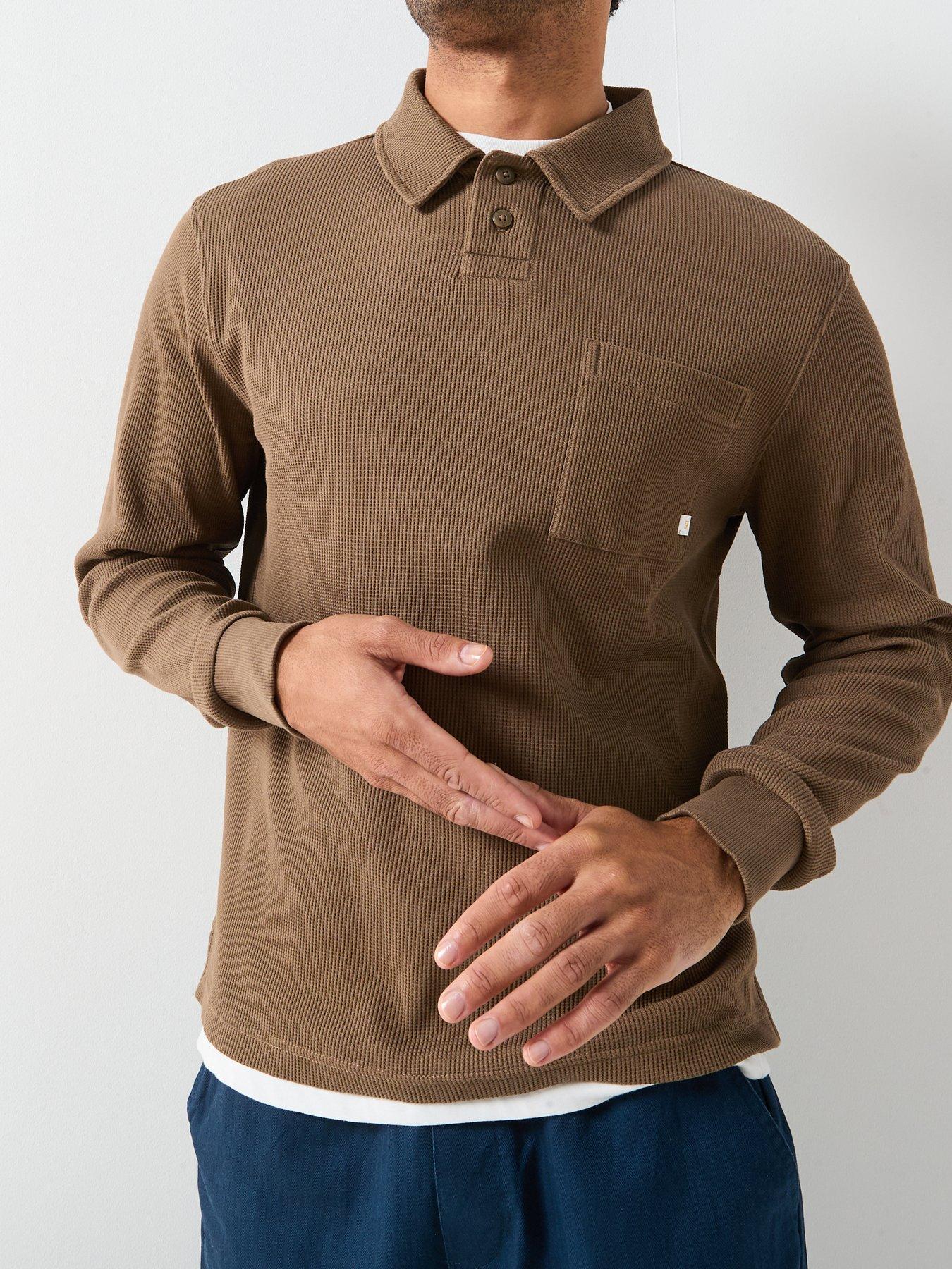 undefined Farah F Tab Tyndall Relaxed Fit Long Sleeve Polo Shirt
