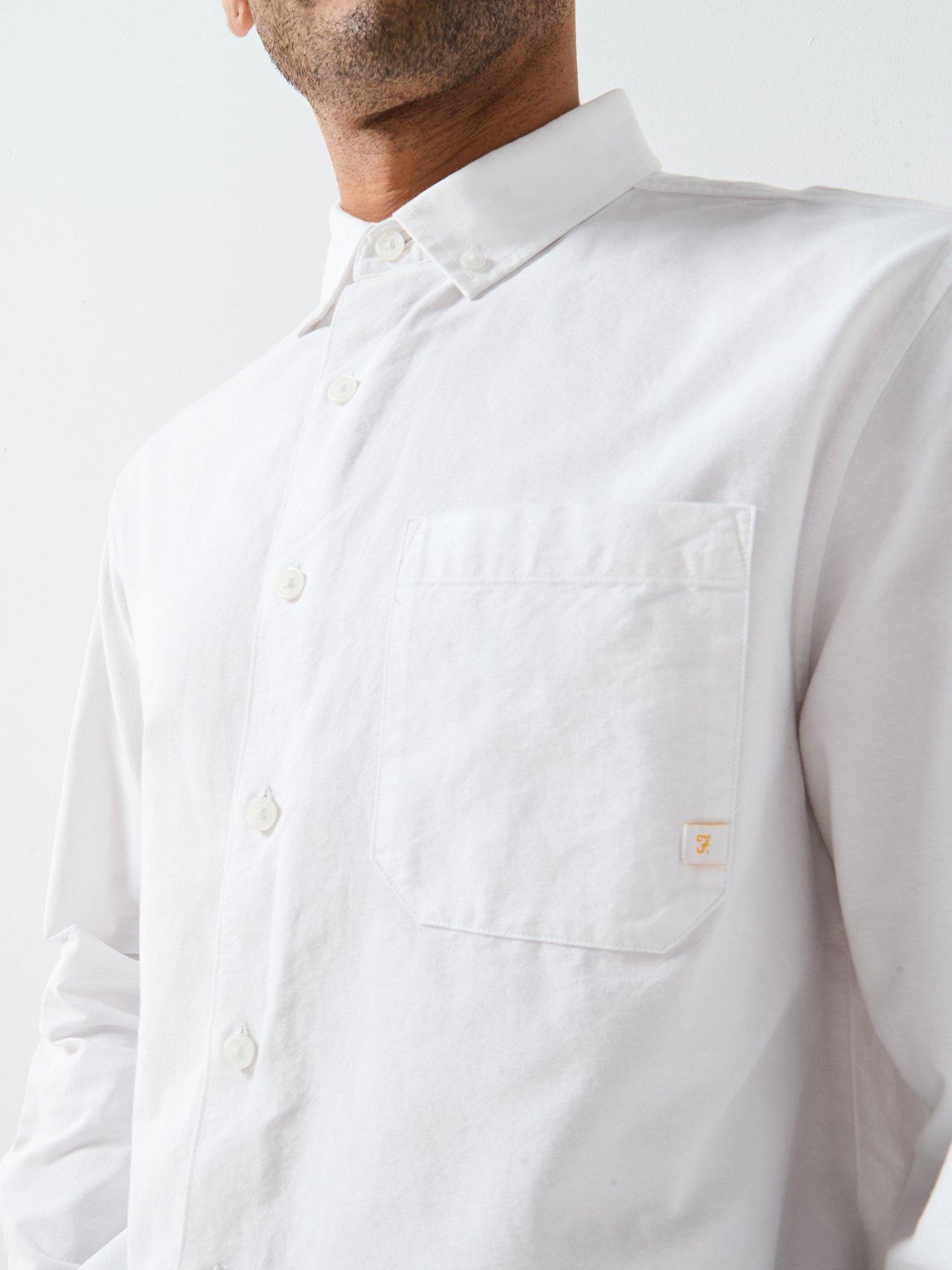 Image 4 of 6 of Farah Farah F Tab Brewer Boxy Long Sleeve Shirt
