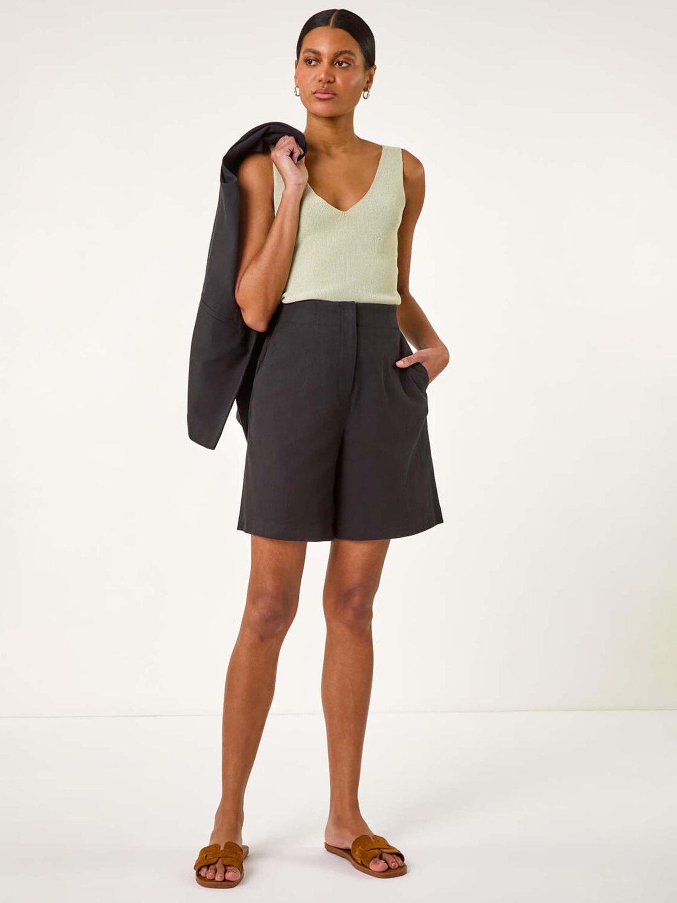  image of roman-smart-twill-pocket-shorts-black