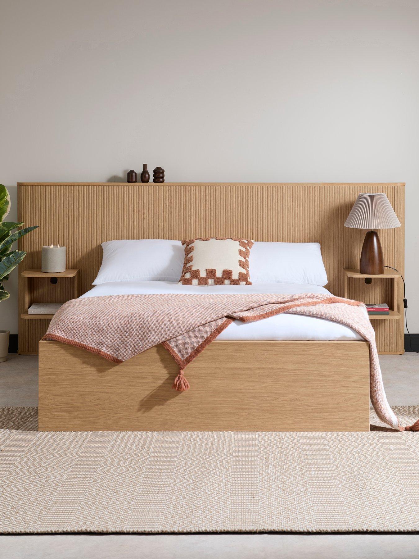 Very Home Carina Oversize Headboard Bed with Mattress Options (Buy  &  SAVE!) - Oak