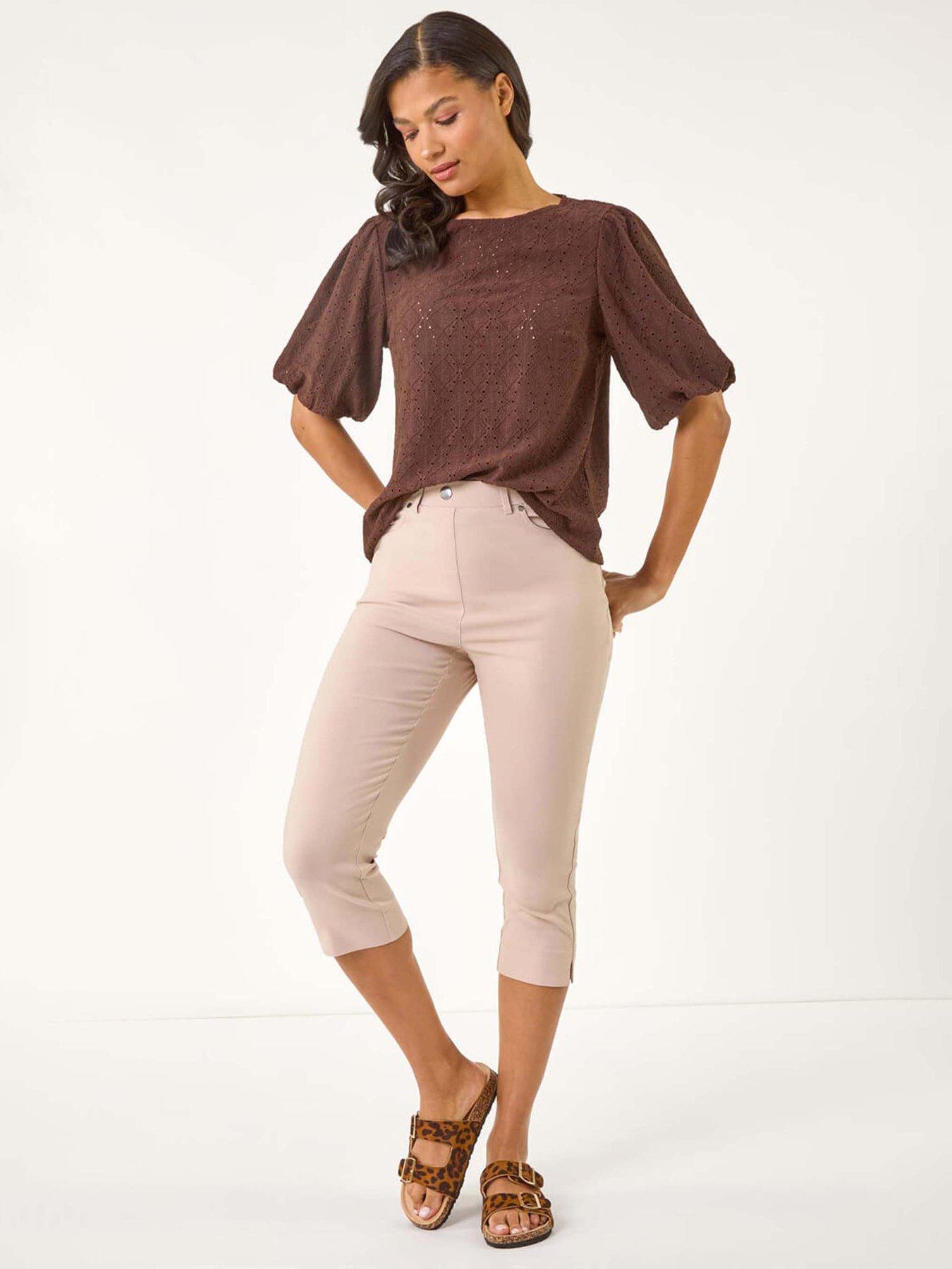 undefined Lift Sculpt Shape Cropped Stretch Trouser - White