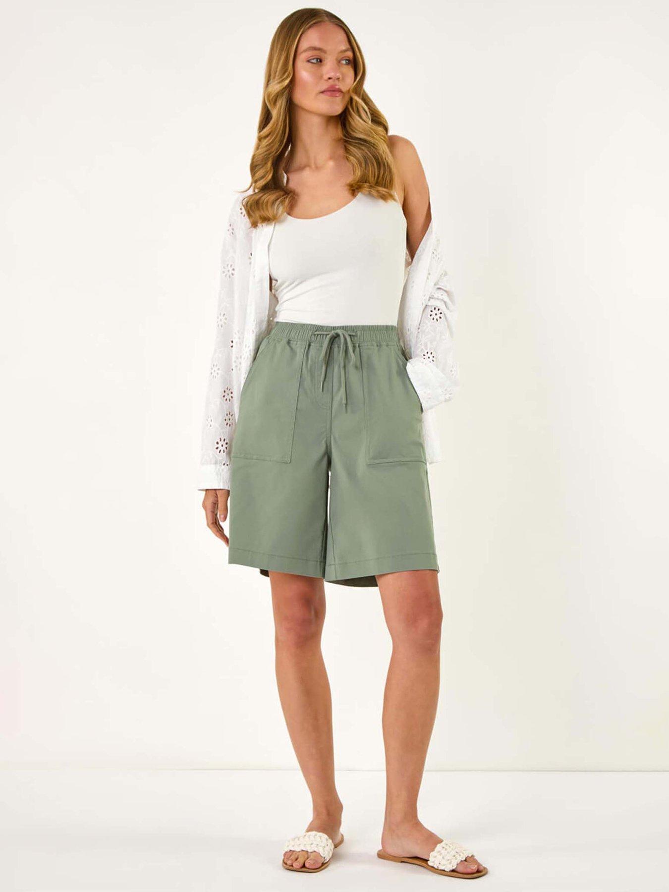 undefined Drawcord Detail Pocket Shorts - Green