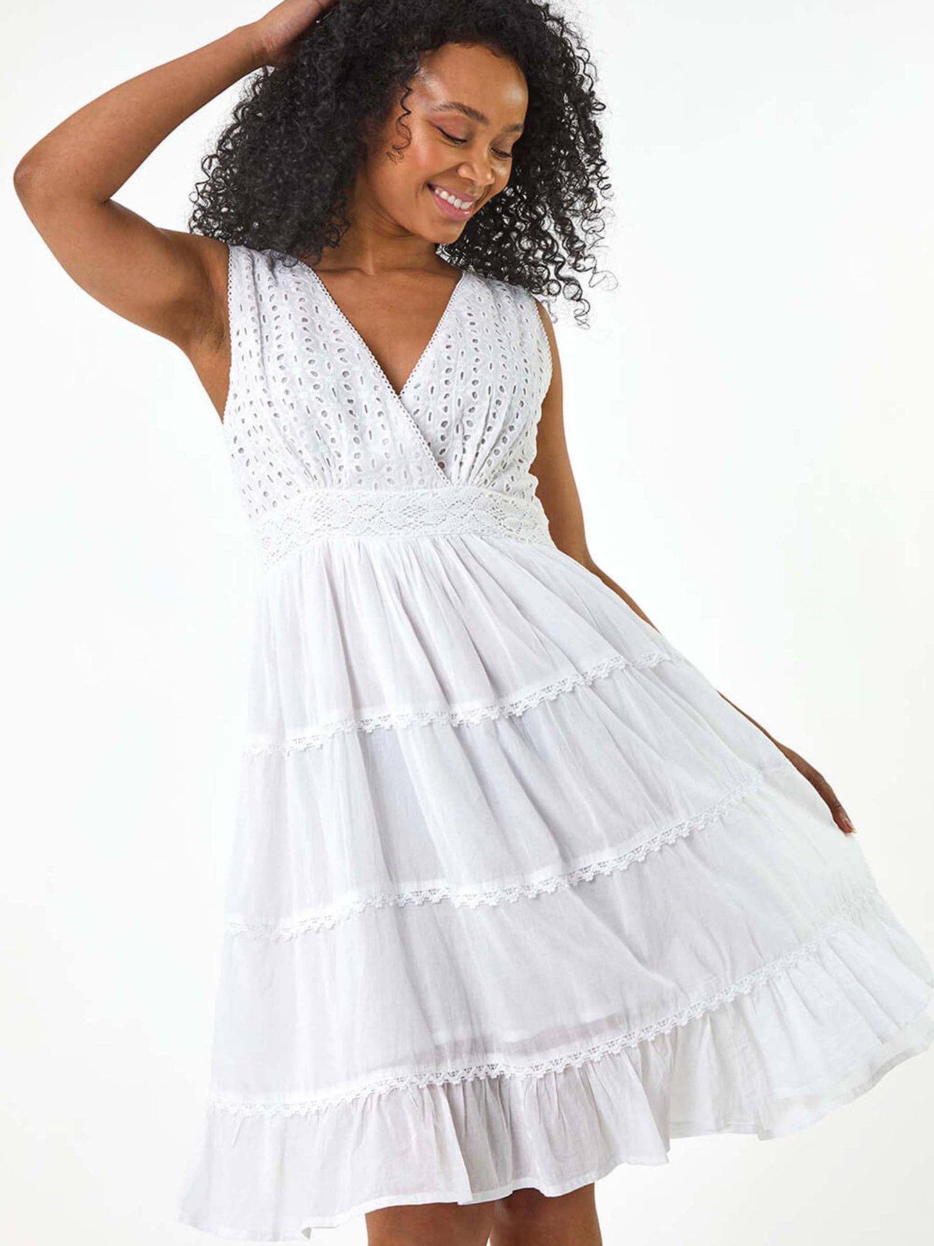  image of roman-petite-embroidered-lace-trim-dress-white