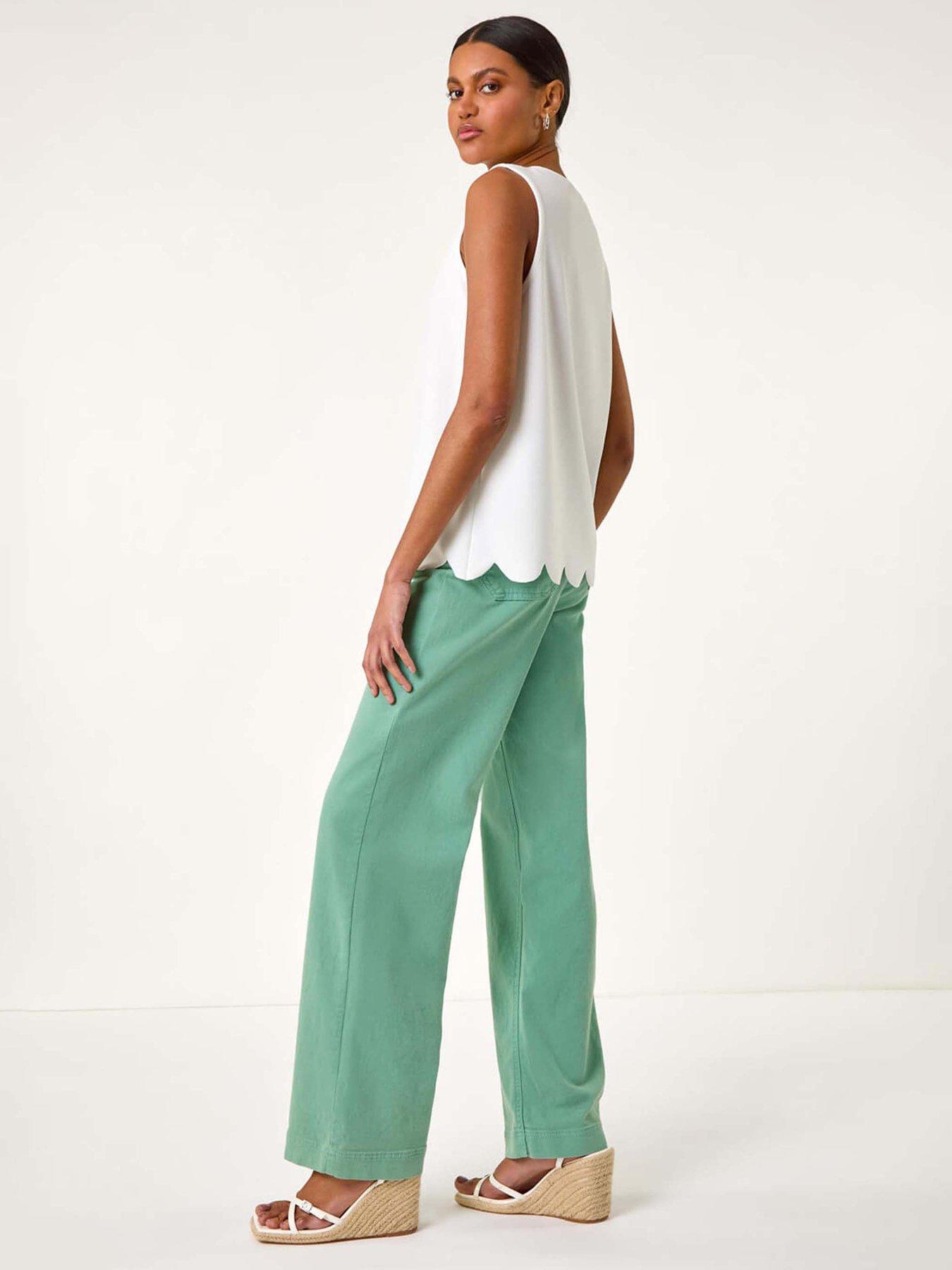 Image 2 of 5 of Roman Scalloped Hem Vest Top - White