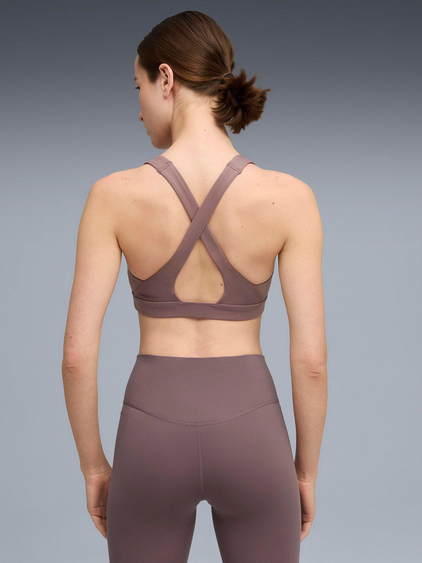 Puma Womens Running Cloudspun Mid Support Sports Bra - Pink | Littlewoods