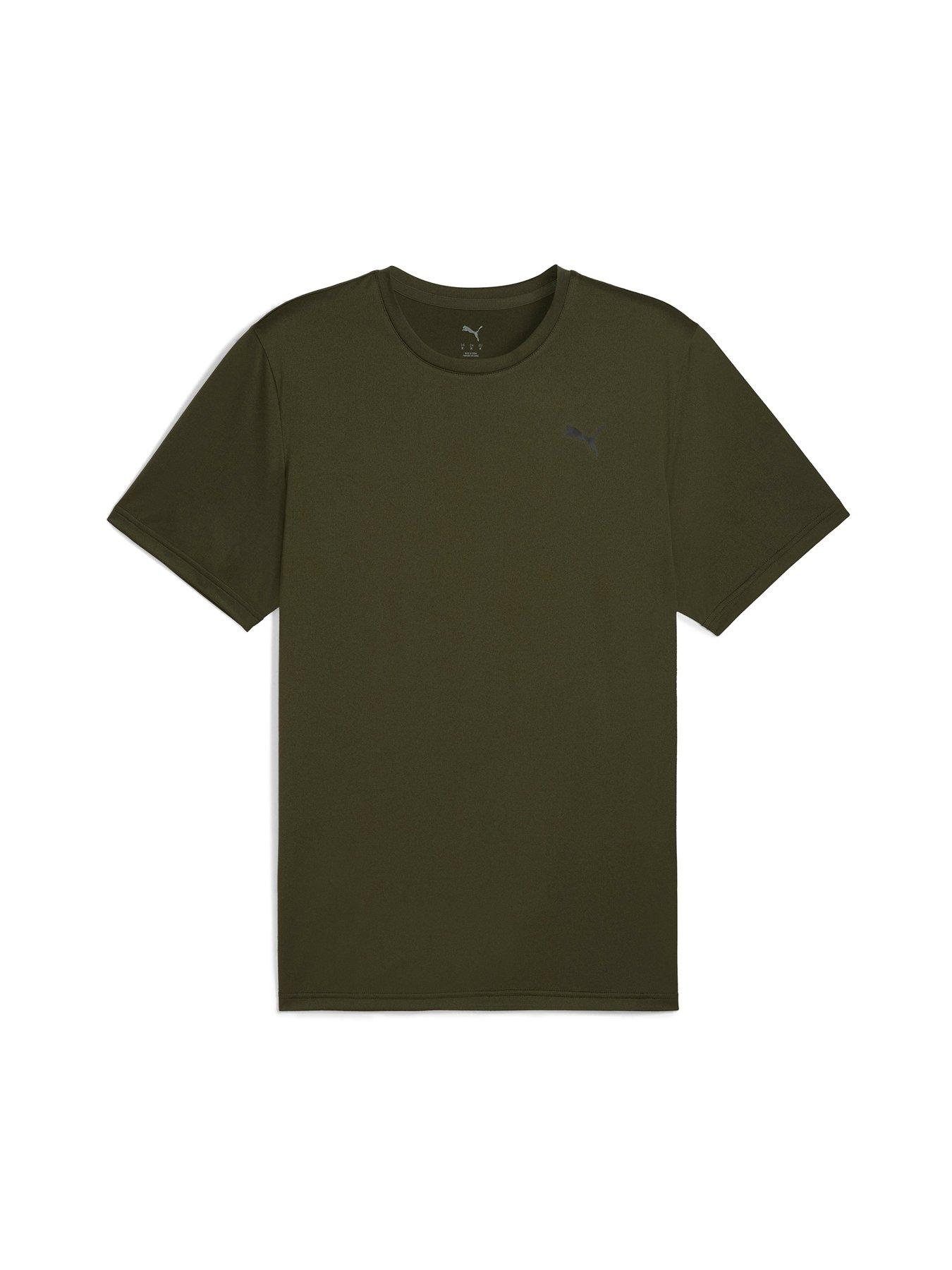 Image 1 of 2 of Puma Mens Training Essentials Solid Cat T-Shirt - Green