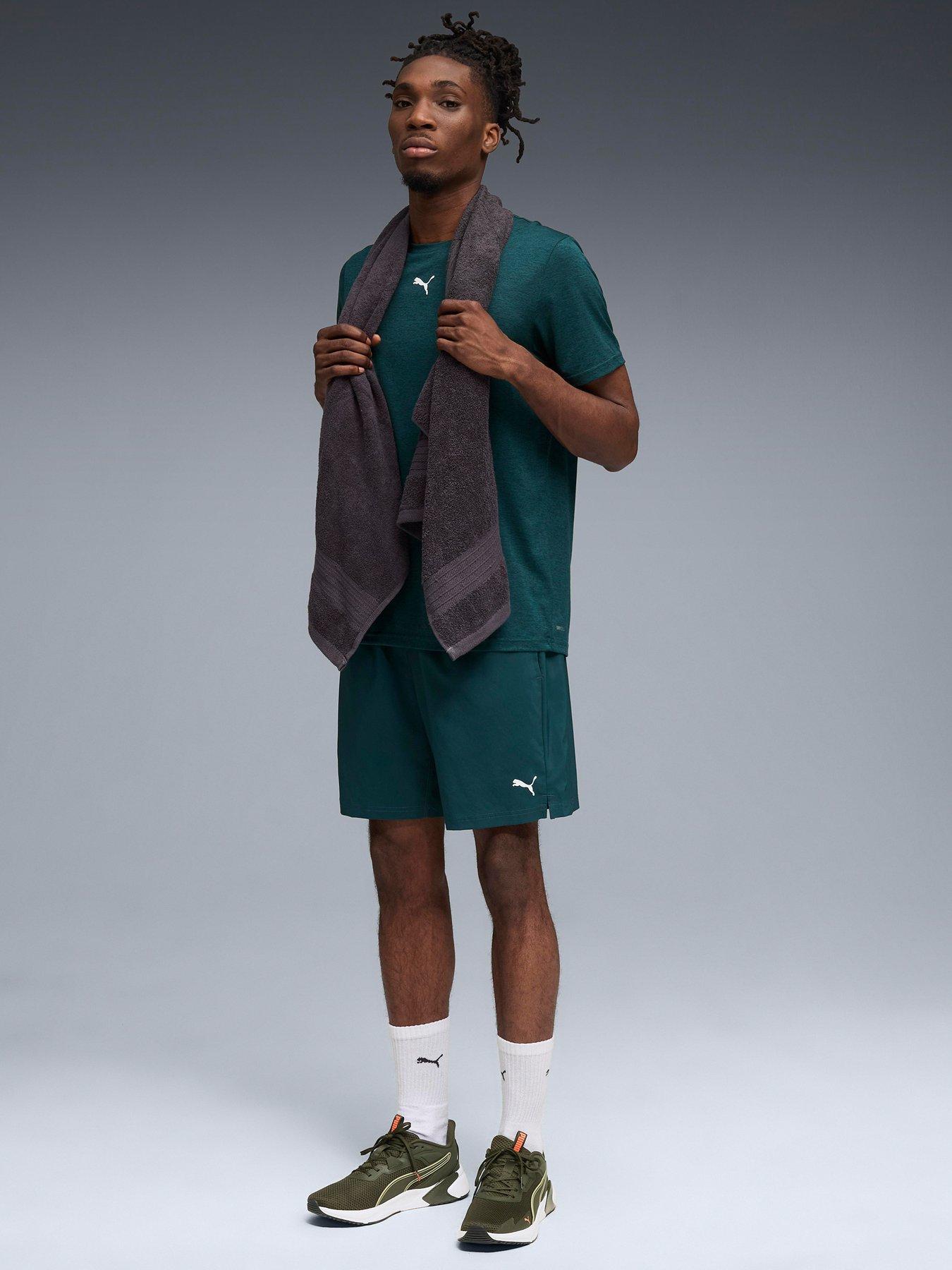  image of puma-mens-training-essentials-7inch-woven-shorts-green