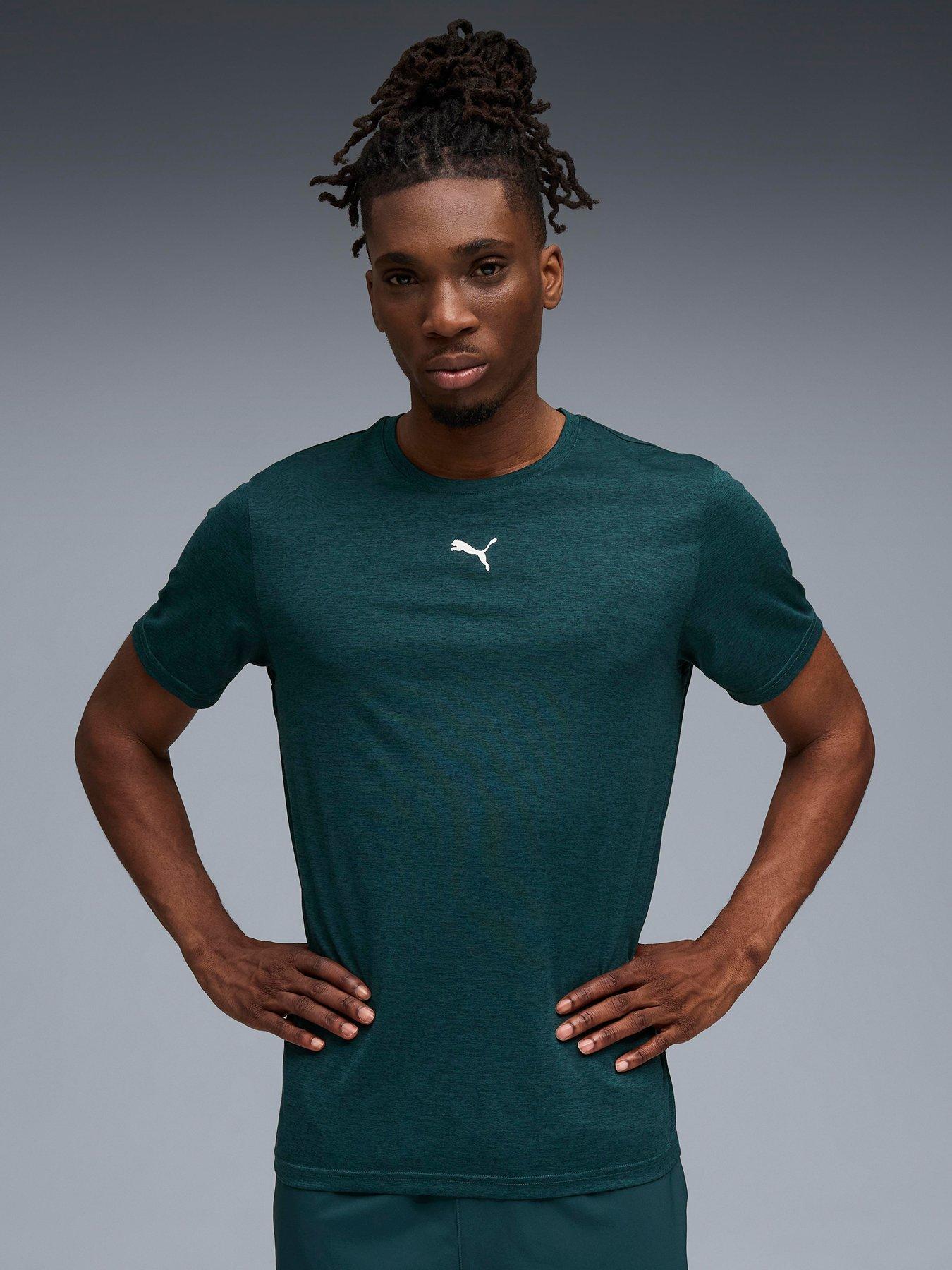 Puma Mens Training Essentials Heather Cat T-Shirt - Green