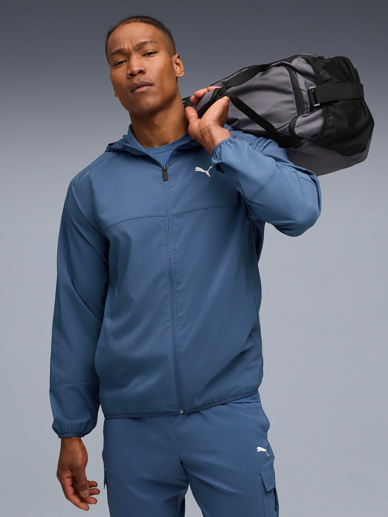 undefined Mens Training Tech Woven Full Zip - Blue