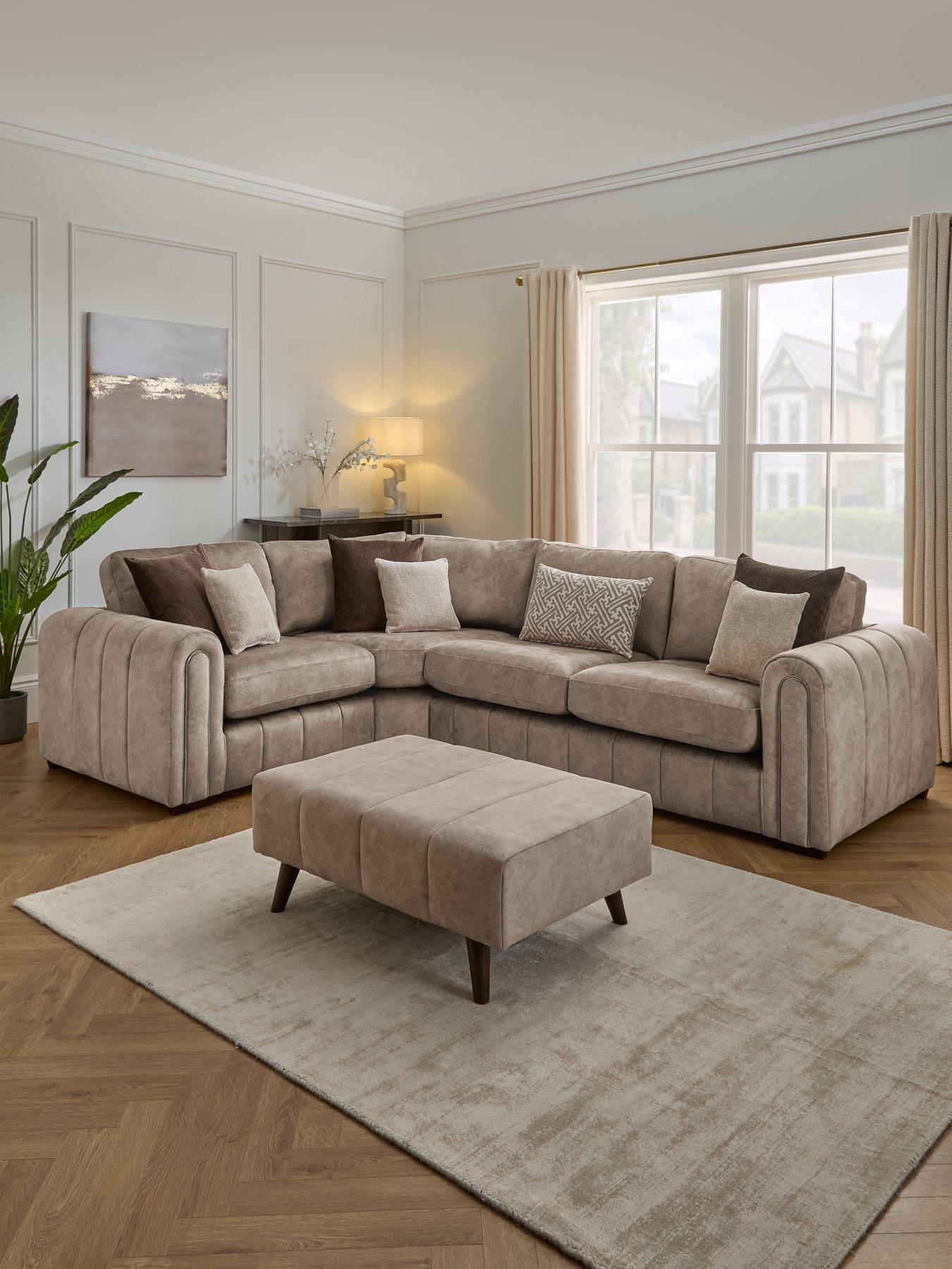 undefined Amara Lh Double Arm Corner W Footstool - Made to Order in the UK