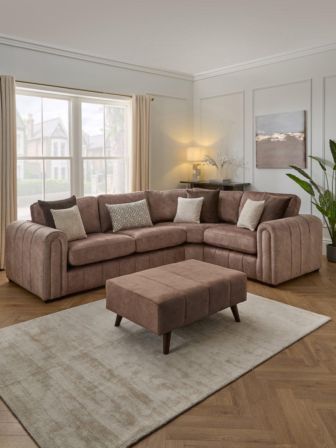 Image 1 of 7 of Very Home Amara Rh Double Arm Corner W Footstool