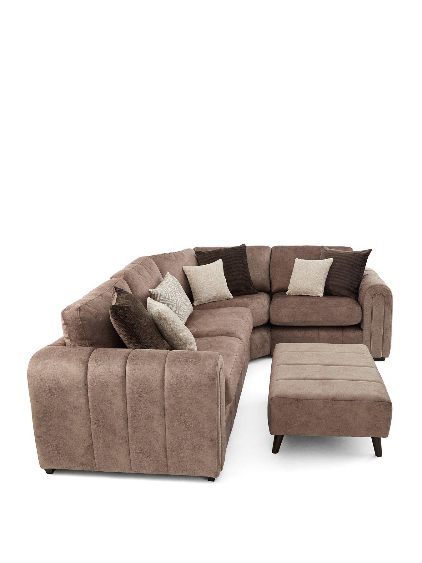 Image 3 of 7 of Very Home Amara Rh Double Arm Corner W Footstool