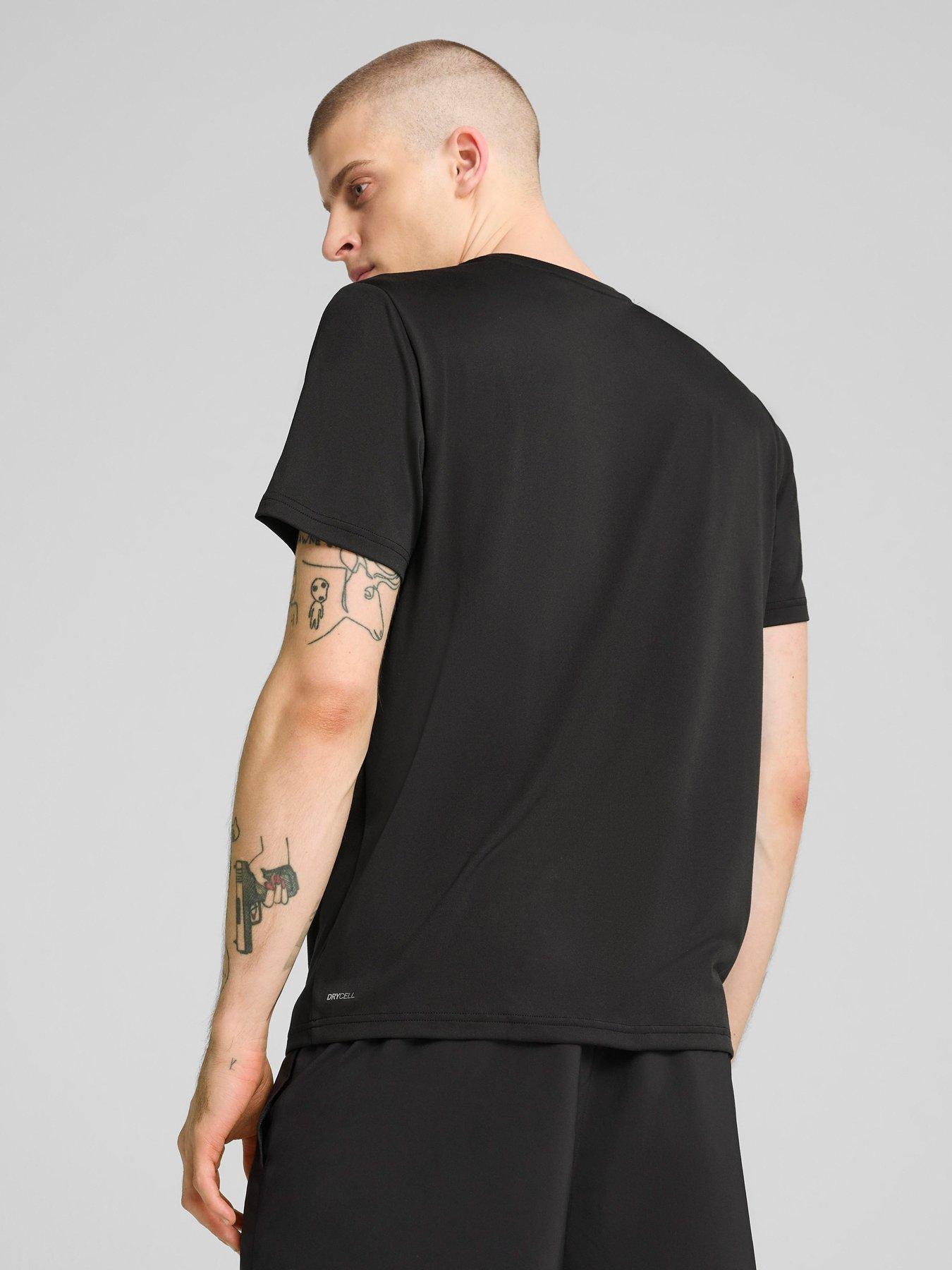 Image 2 of 4 of Puma Mens Training Essentials Solid Cat T-Shirt- Black
