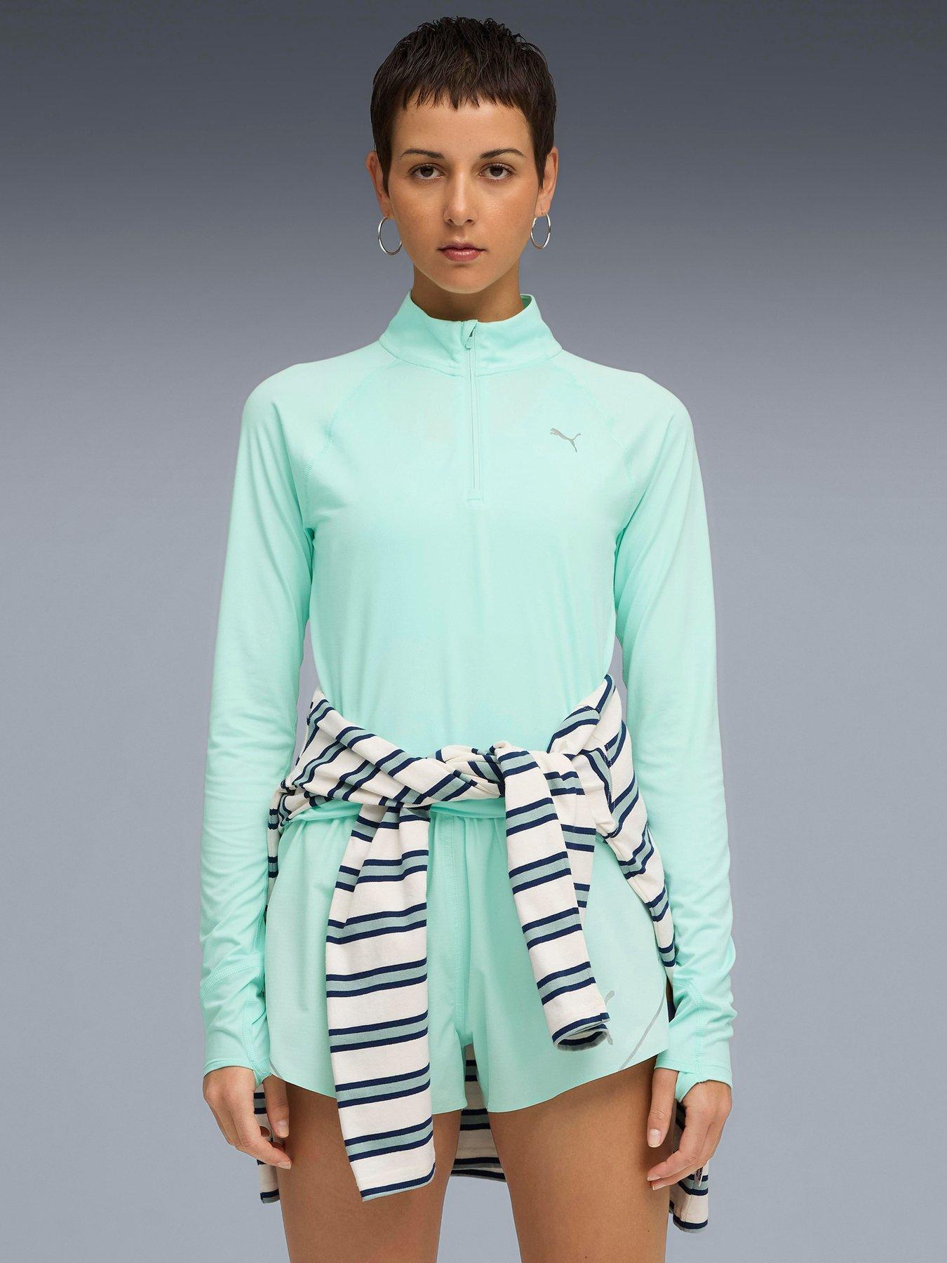 undefined Womens Running Velocity Cloudspun 1/4 Zip - Green