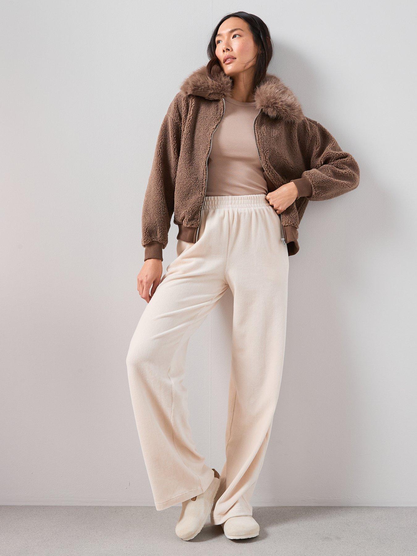  image of the-very-collection-rib-crew-neck-long-sleeves-brown
