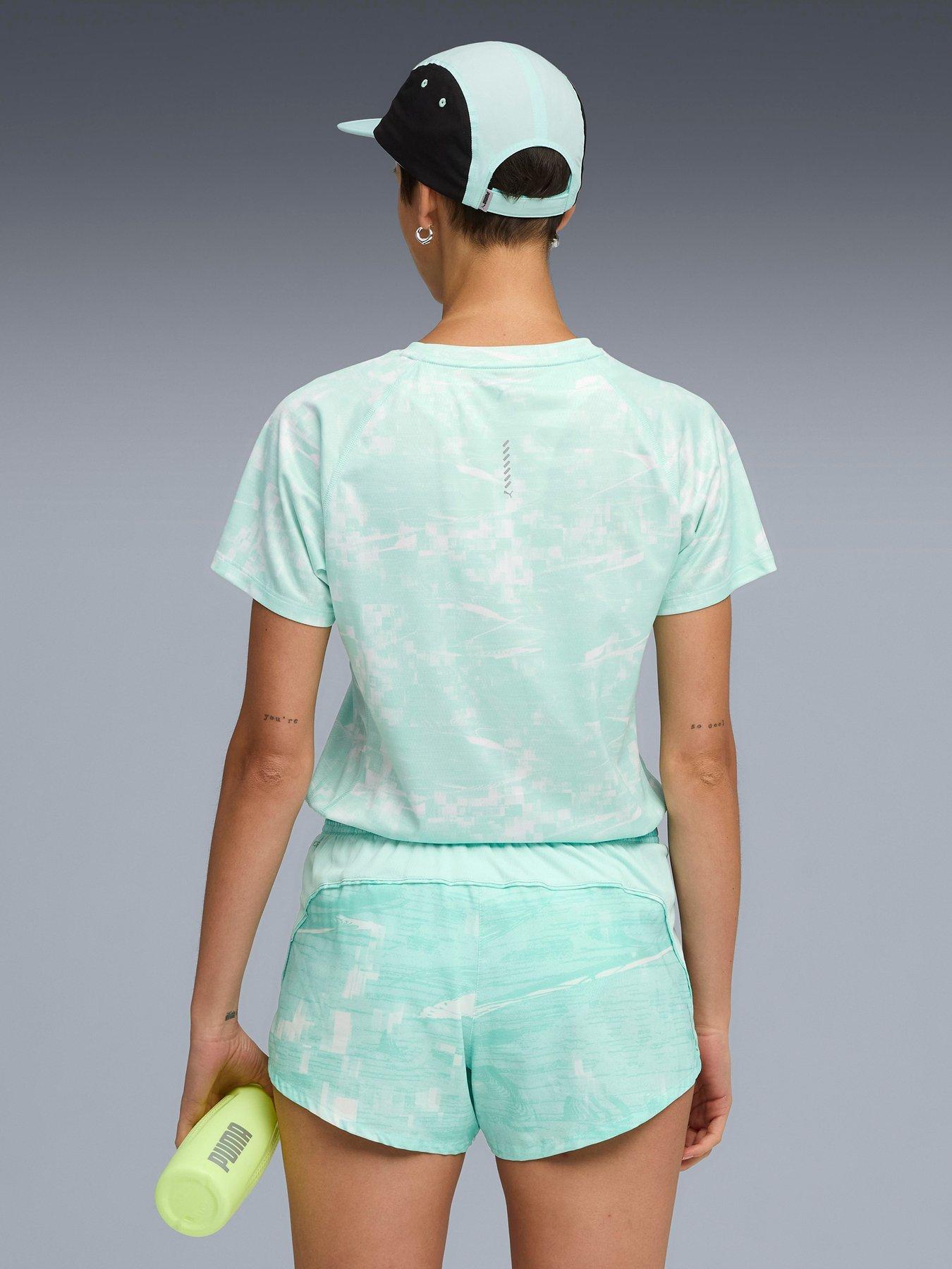 Image 2 of 5 of Puma Womens Running Velocity Printed T-Shirt - Green
