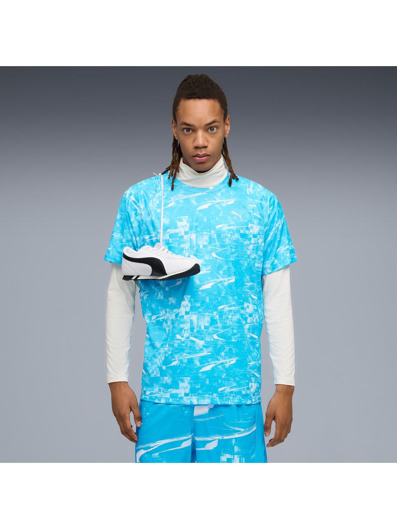 undefined Mens Running Velocity Printed T-Shirt - Blue