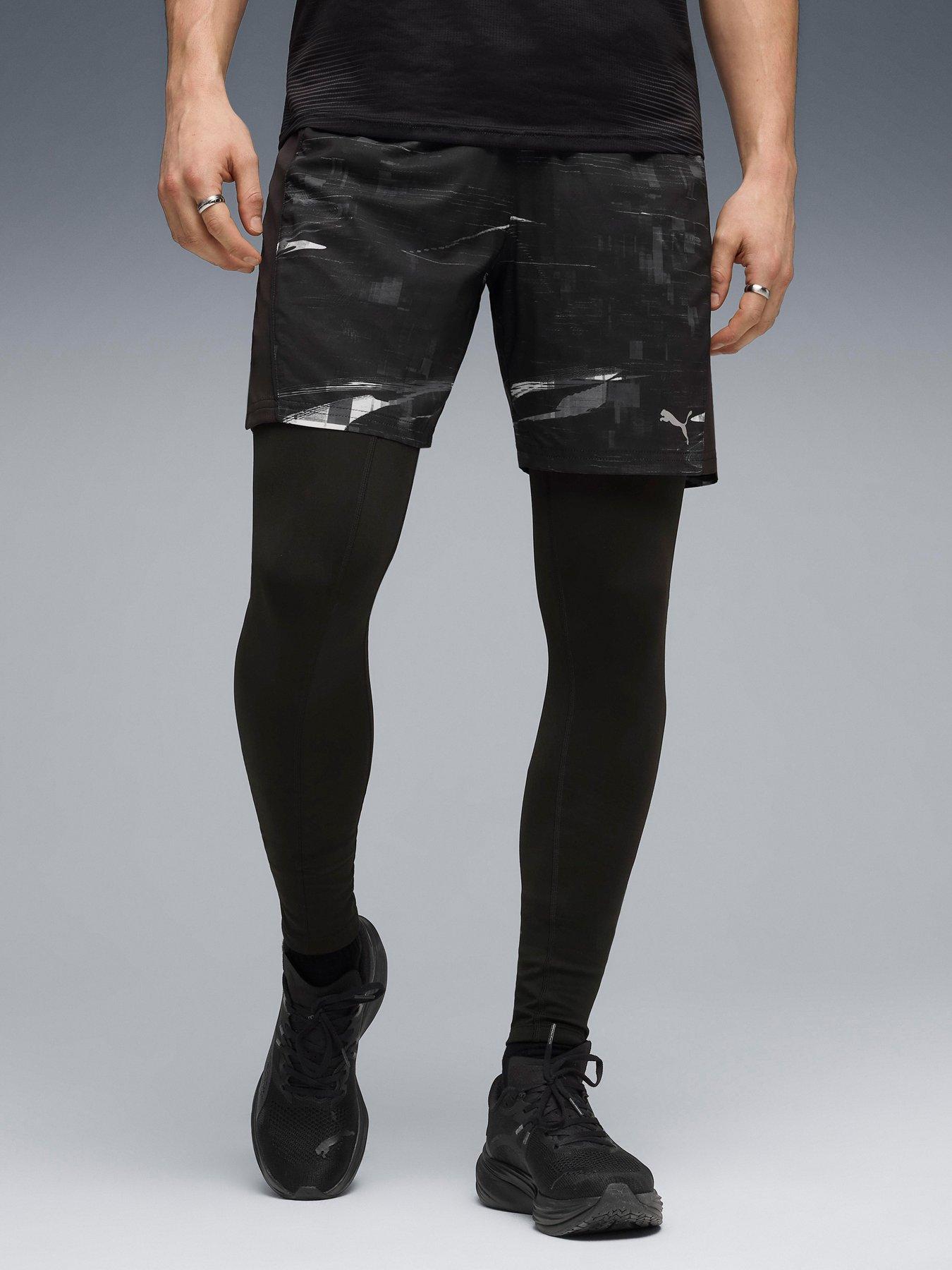 Puma Mens Running Velocity Printed Shorts - Black