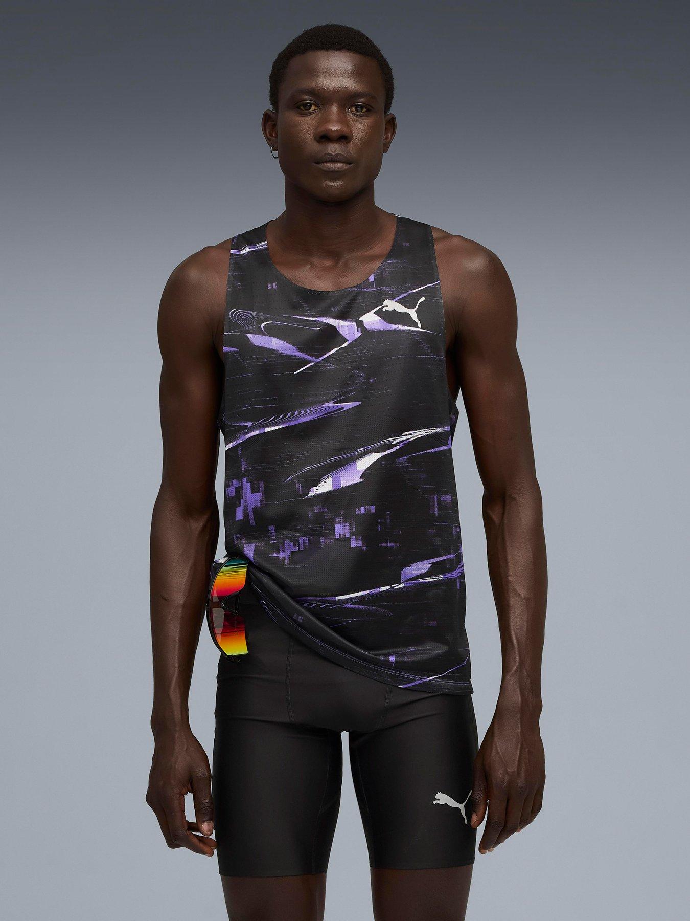 Image 1 of 5 of Puma Mens Running Raceday Ultraspun Printed Singlet - Purple
