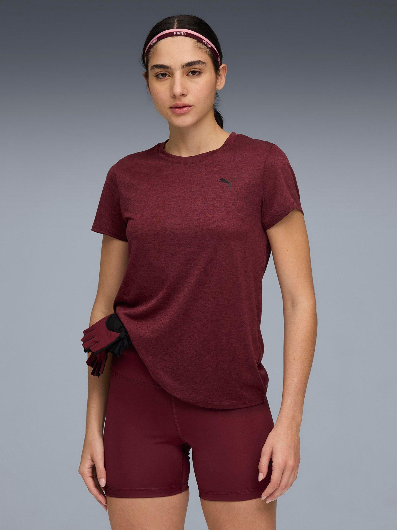 undefined Womens Training Essential Heather Tee - Burgundy