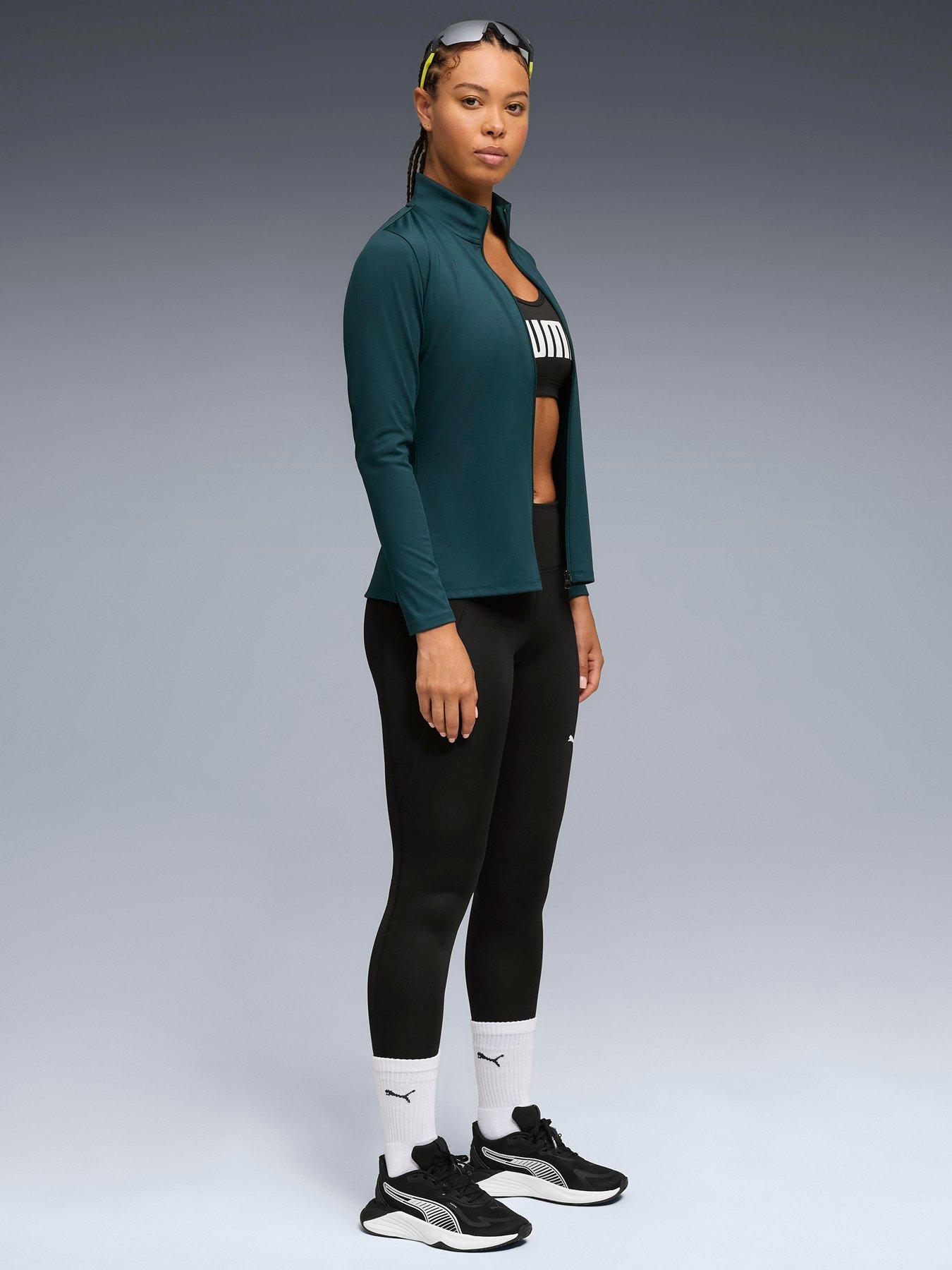  image of puma-womens-training-strong-full-zip-jacket-green