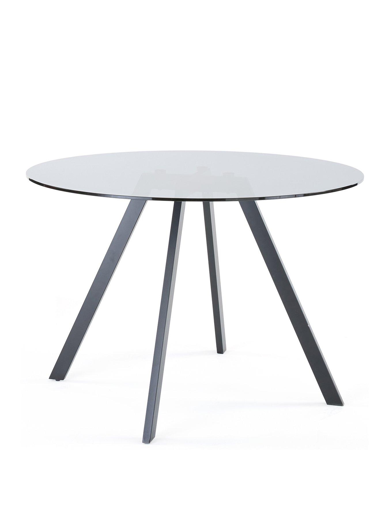 Image 3 of 6 of Very Home Marlow 130cm Round Dining Table &amp; 4 Mia Pleated Dining Chairs